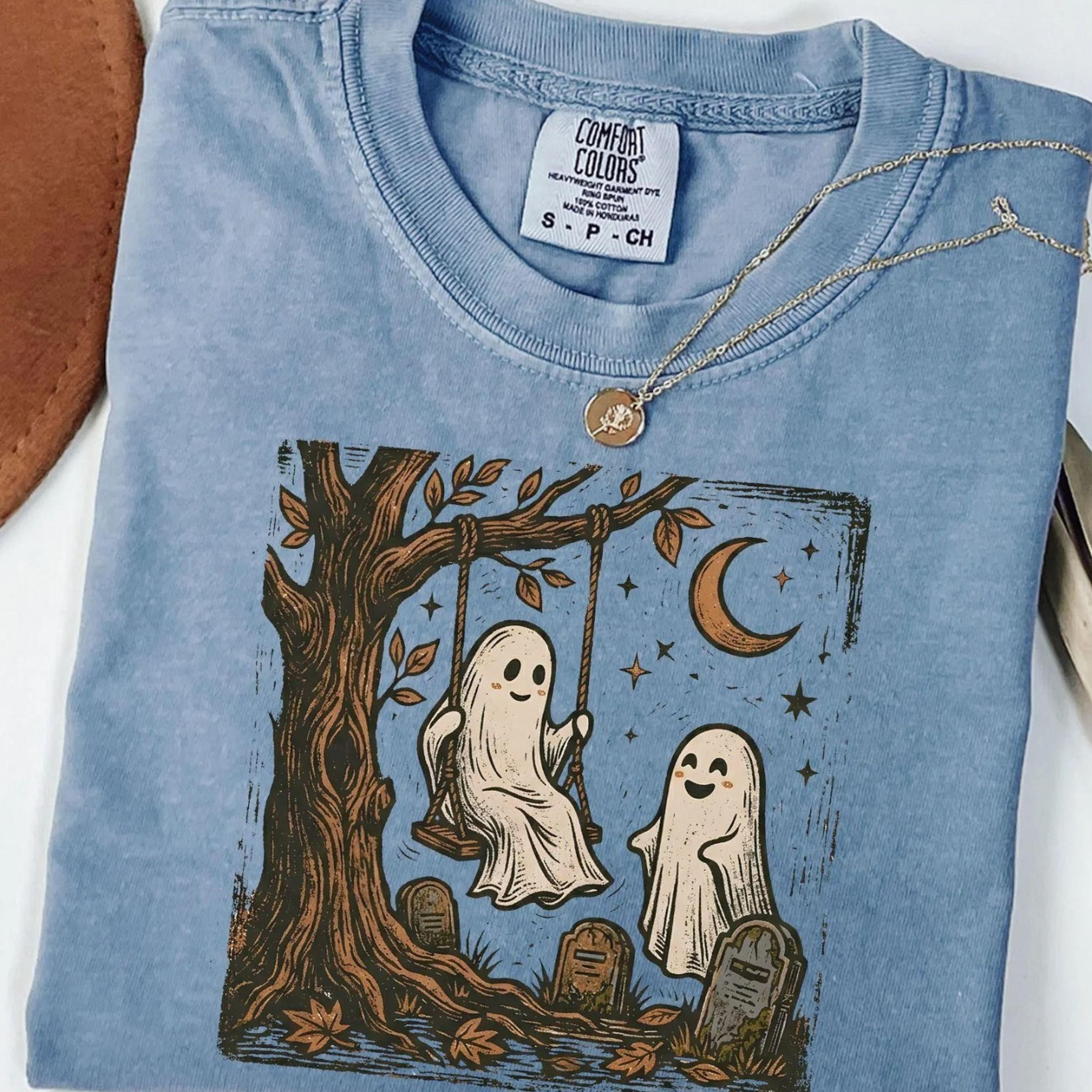 halloween ghost shirt cute ghost shirt, spooky season tee, fall pumpkin shirt, trick or treat shirt, vintage halloween