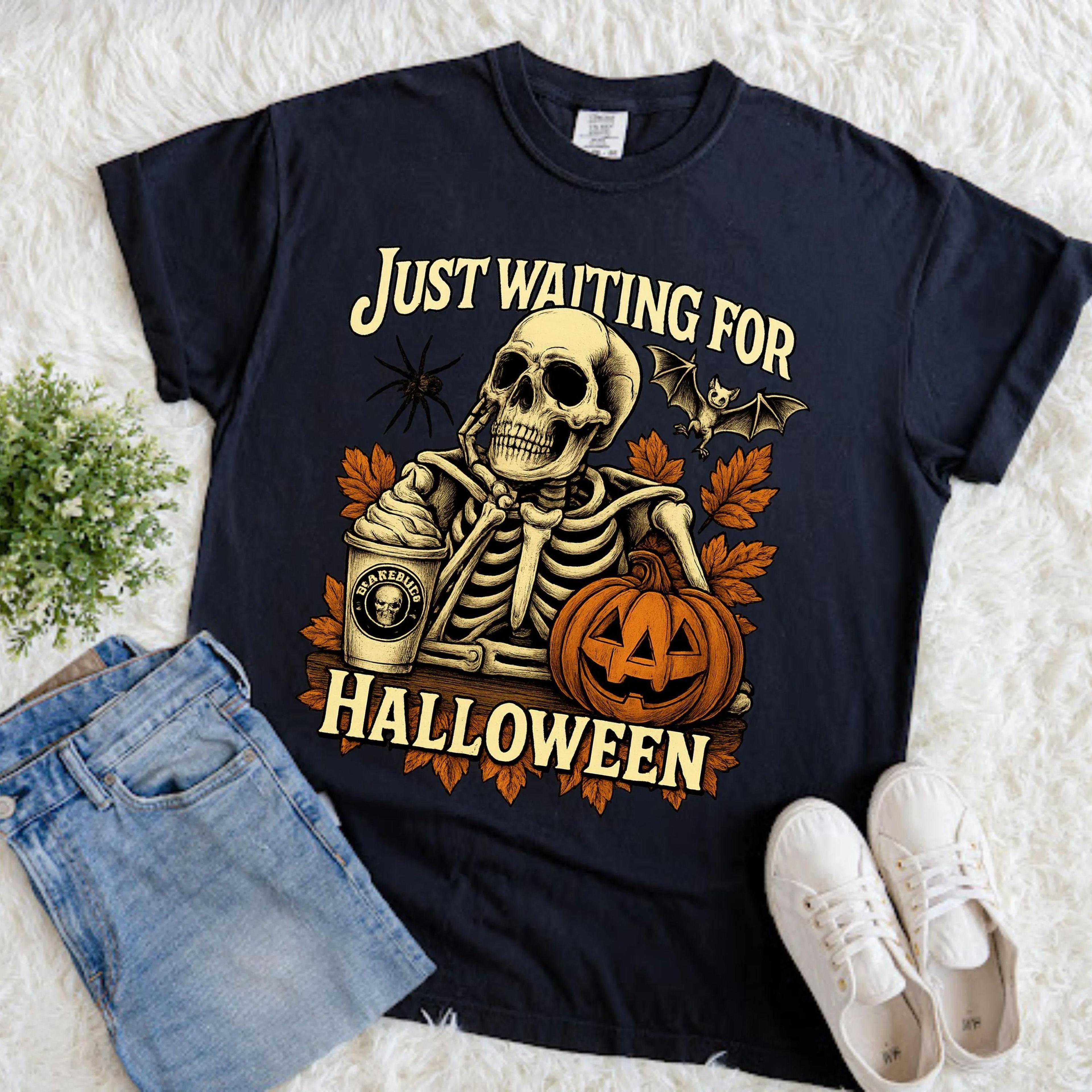 skeleton pumpkin comfort colors shirt, retro halloween graphic tee