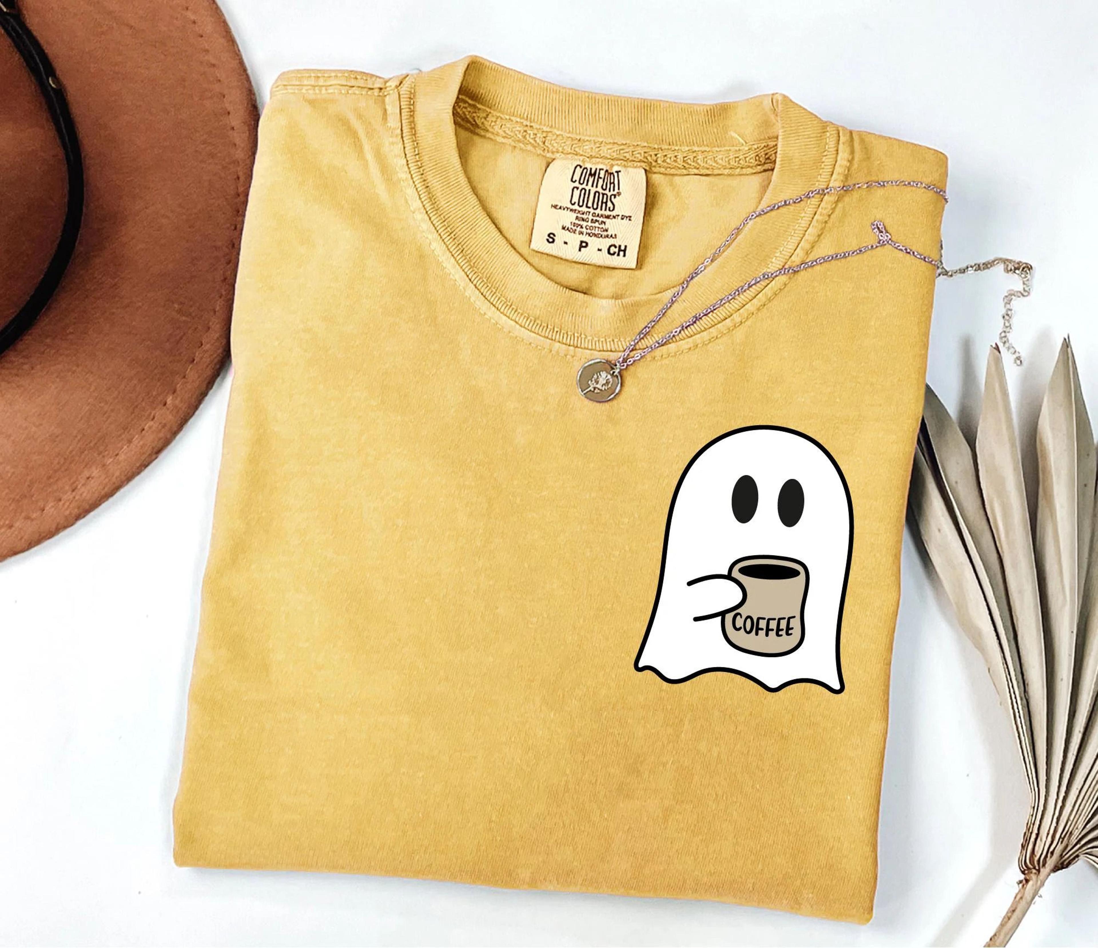 cute spooky coffee shirt, womens ghost shirt, spooky season, fall coffee lover shirt, halloween party shirt