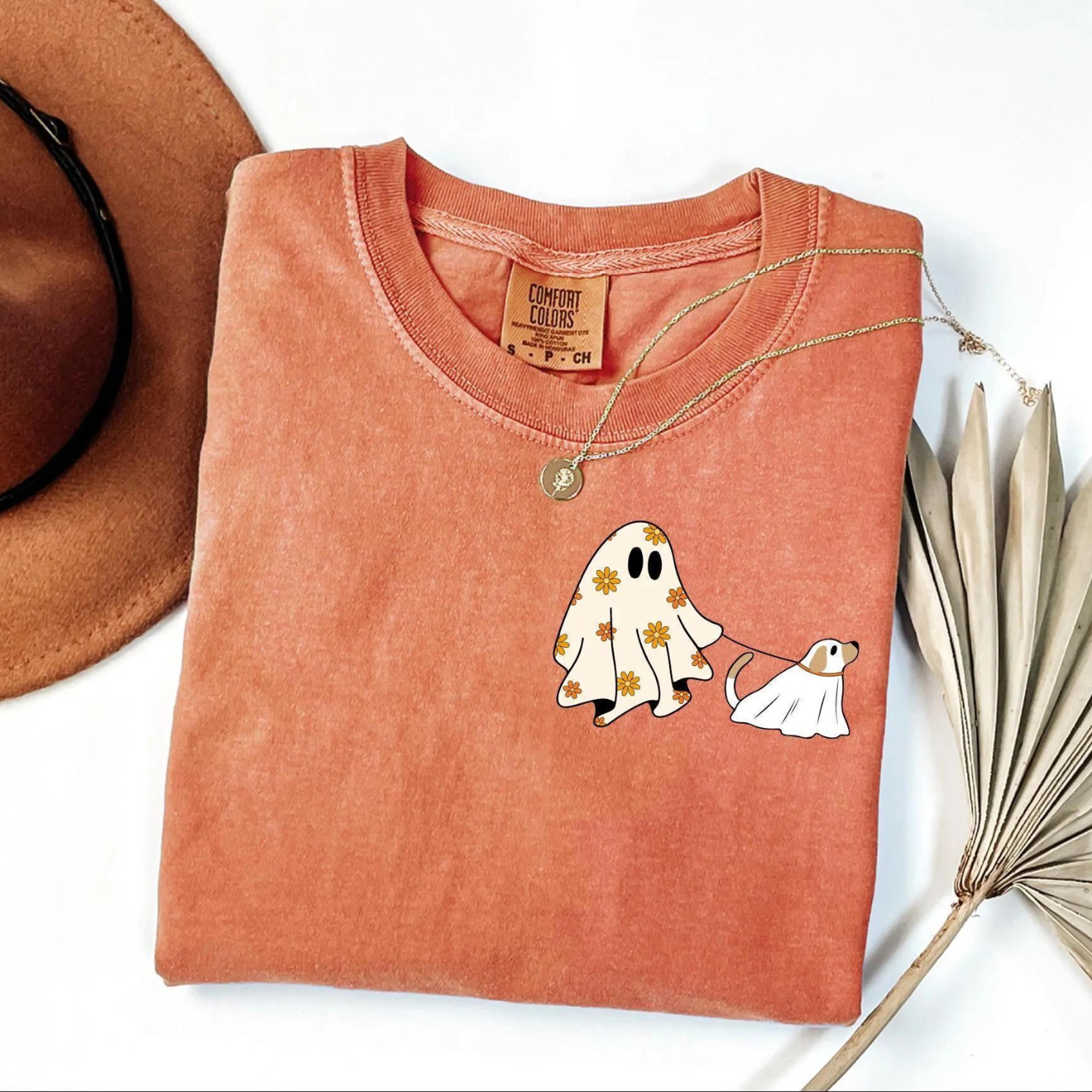 cute ghost dog halloween shirt spooky season graphic tee for dog moms