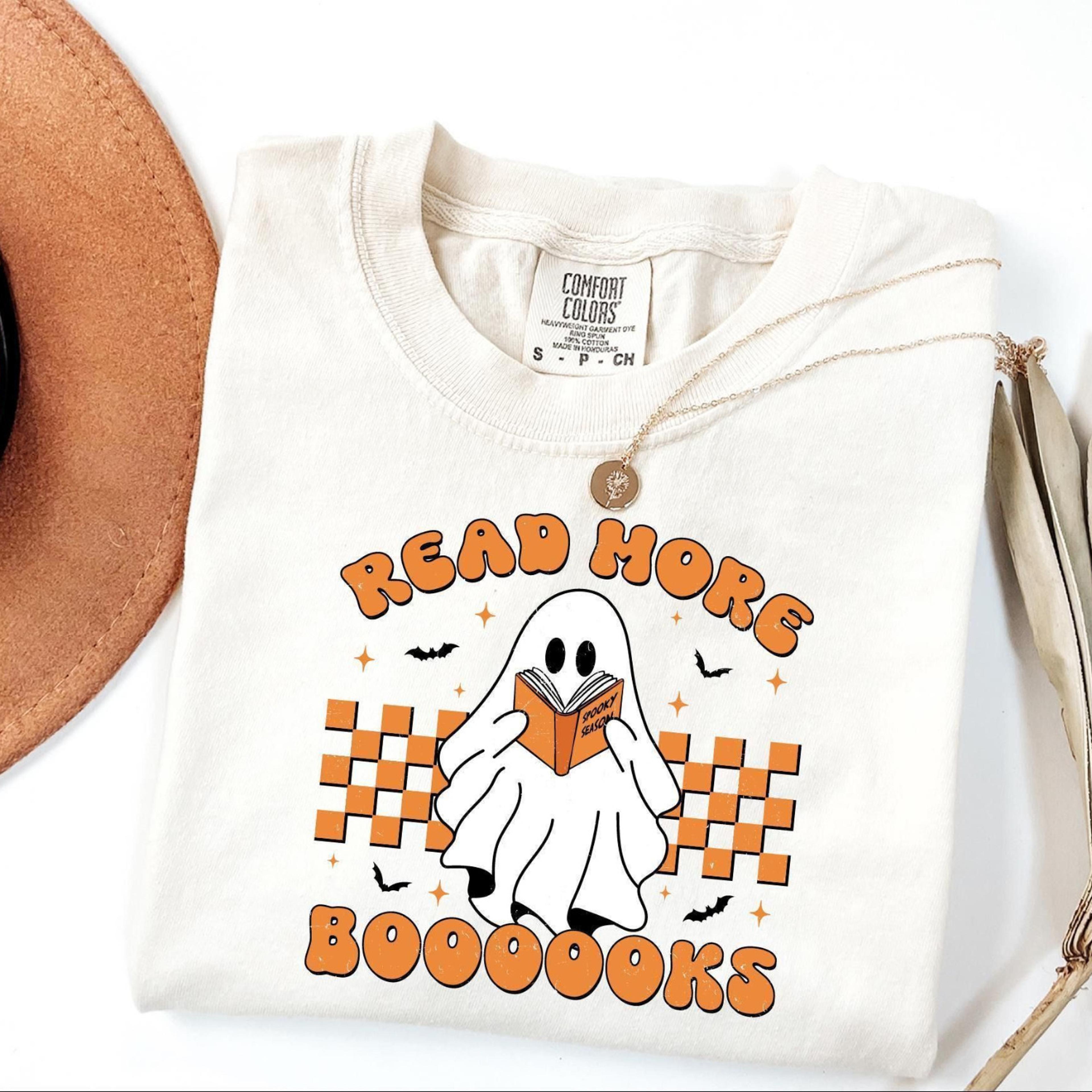 retro read more books spooky teacher shirt, cute spooky teacher shirt, teacher halloween shirt, bookish halloween shirt