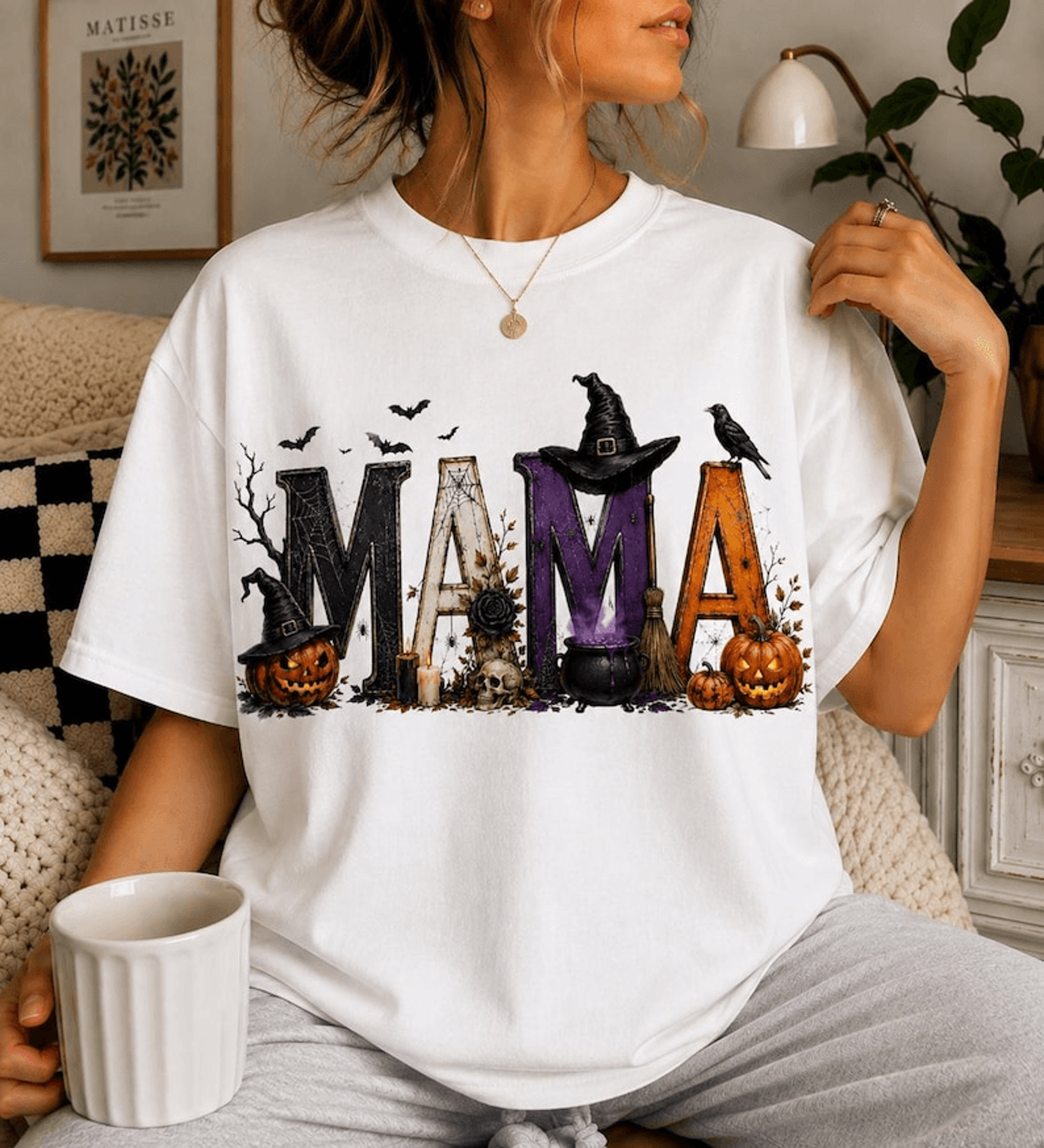 mama halloween shirt spooky mama comfort colors tee cute pumpkin witch hat halloween gift for mom