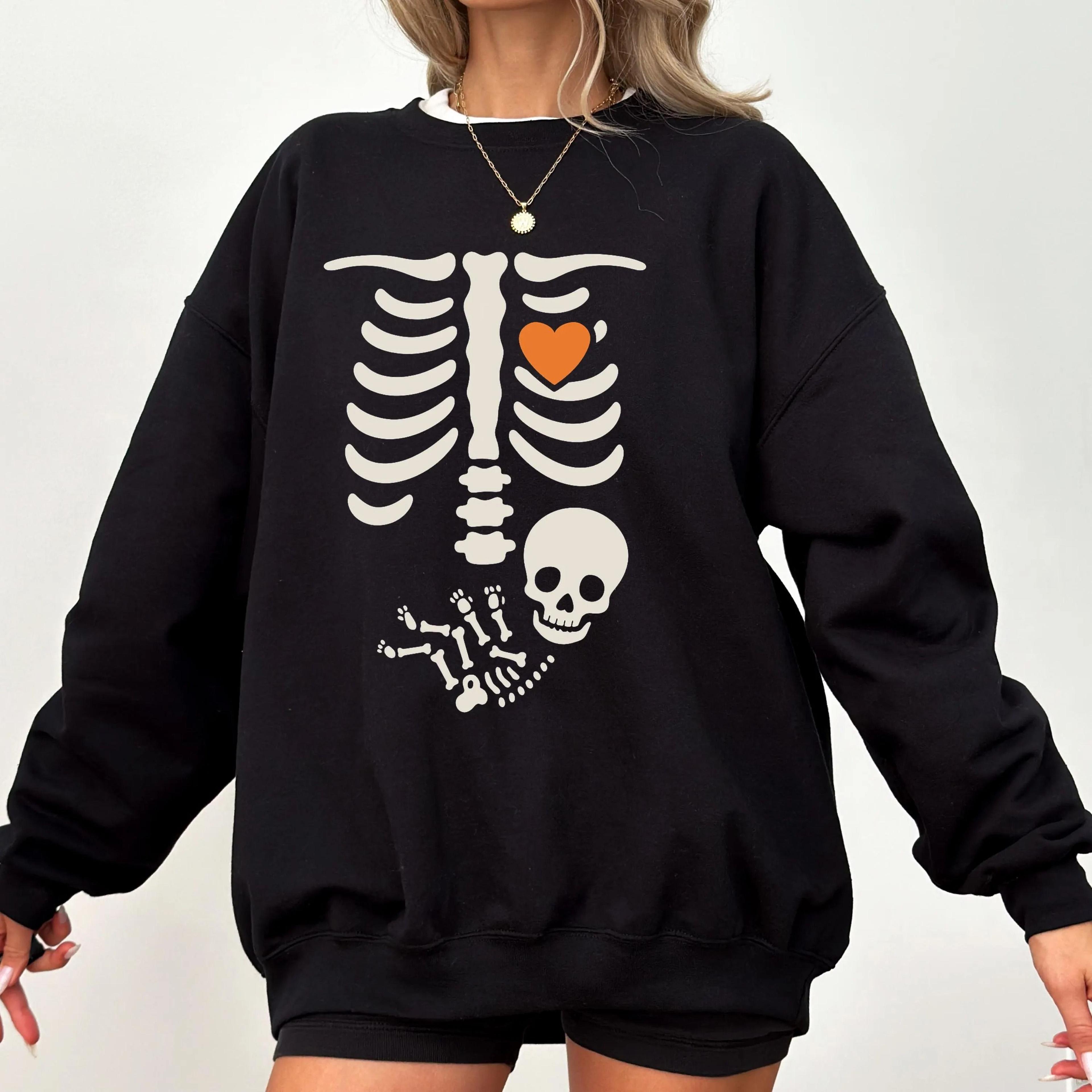 skeleton halloween maternity shirt, funny pregnancy announcement 2025 tshirt, spooky pregnant
