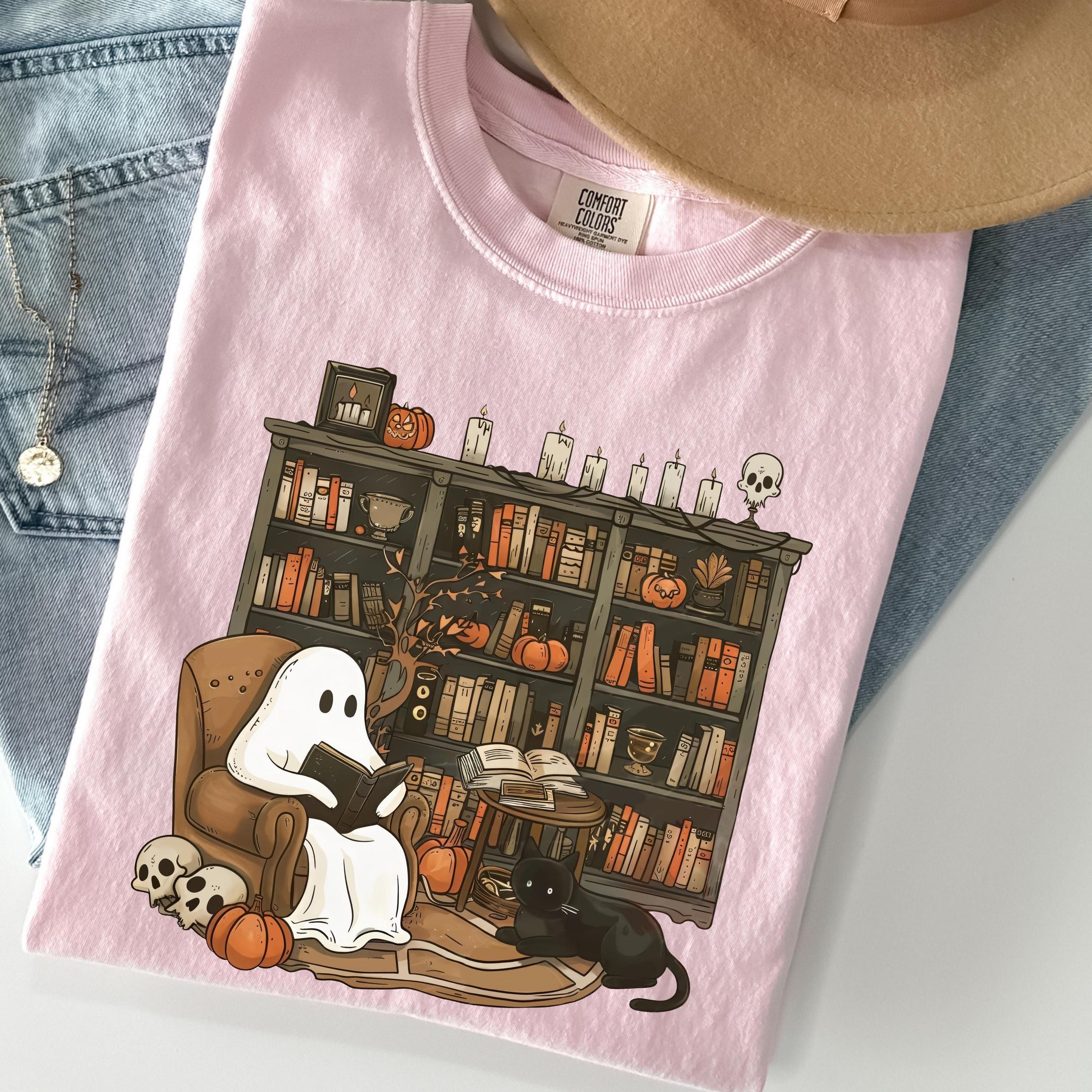 ghost book reader t-shirt, reading tee book lover gift reading enthusiast book shirt ghost reader tee literature lover,