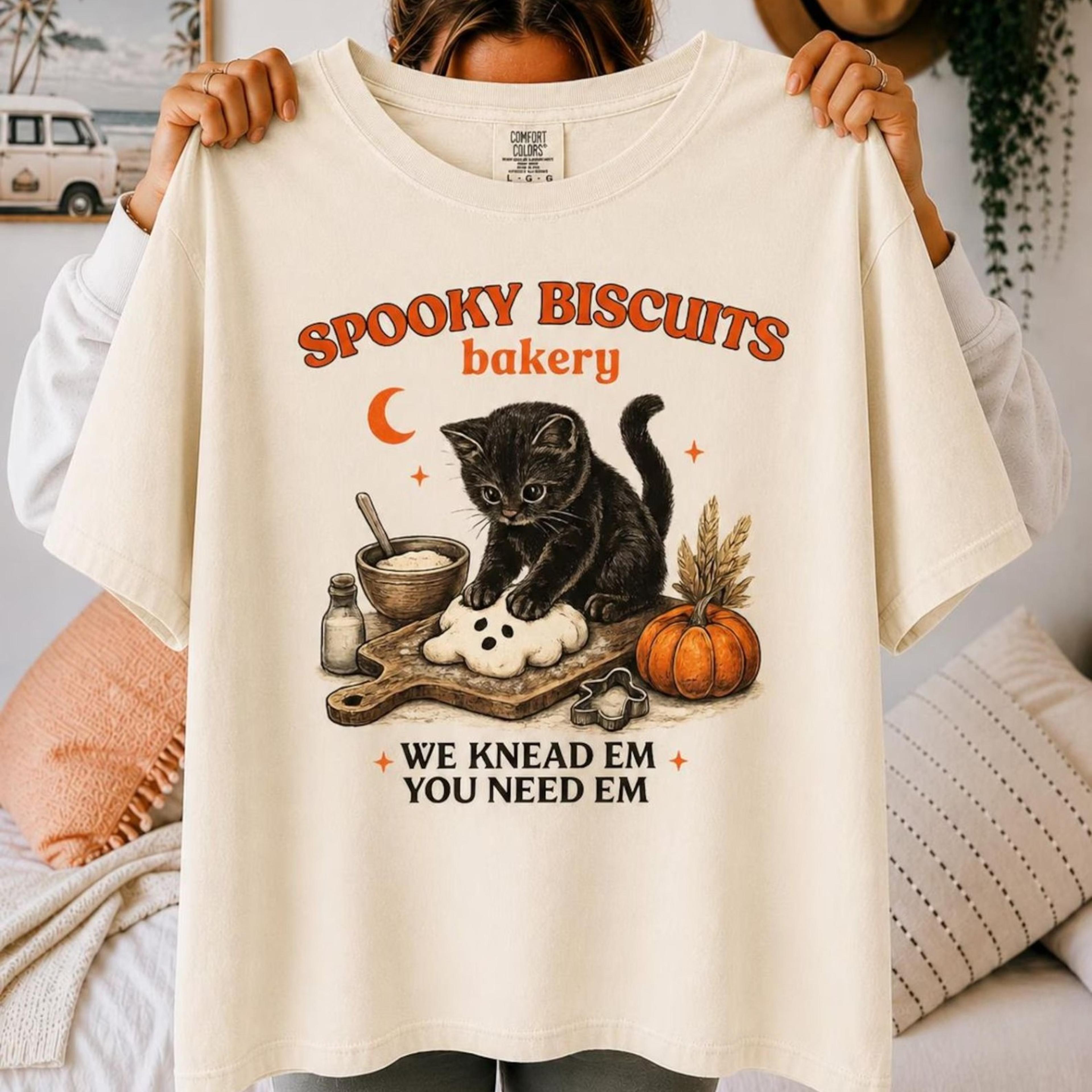 black cat halloween shirt spooky bakery tee cute witchy cat comfort colors shirt gift for cat lovers