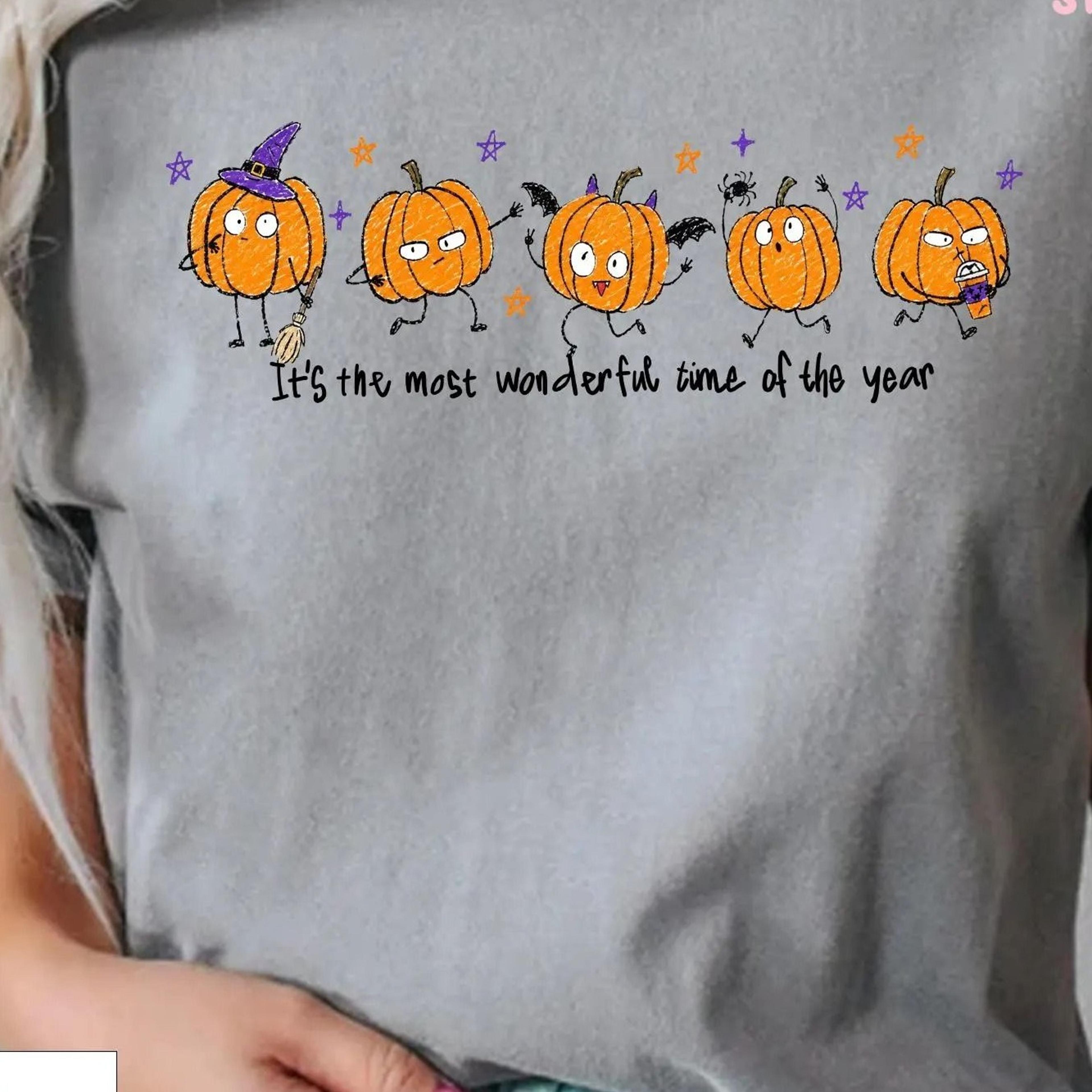 it's the most wonderful time of the year pumpkin doodle shirt, cute halloween pumpkin tee, funny fall youth shirt, unise