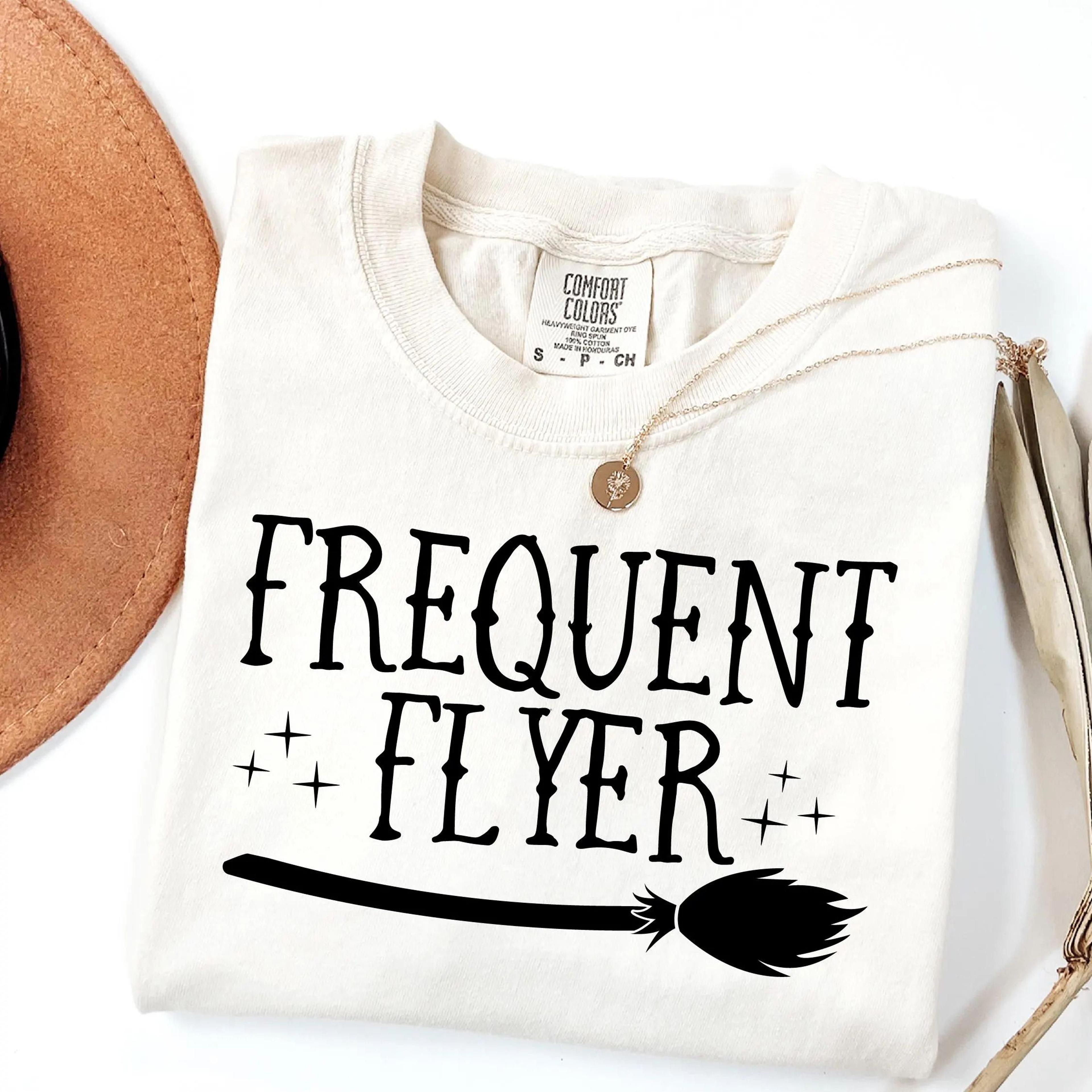 frequent flyer shirt, womens spooky season shirt, sanderson sisters shirt, witch broom shirt