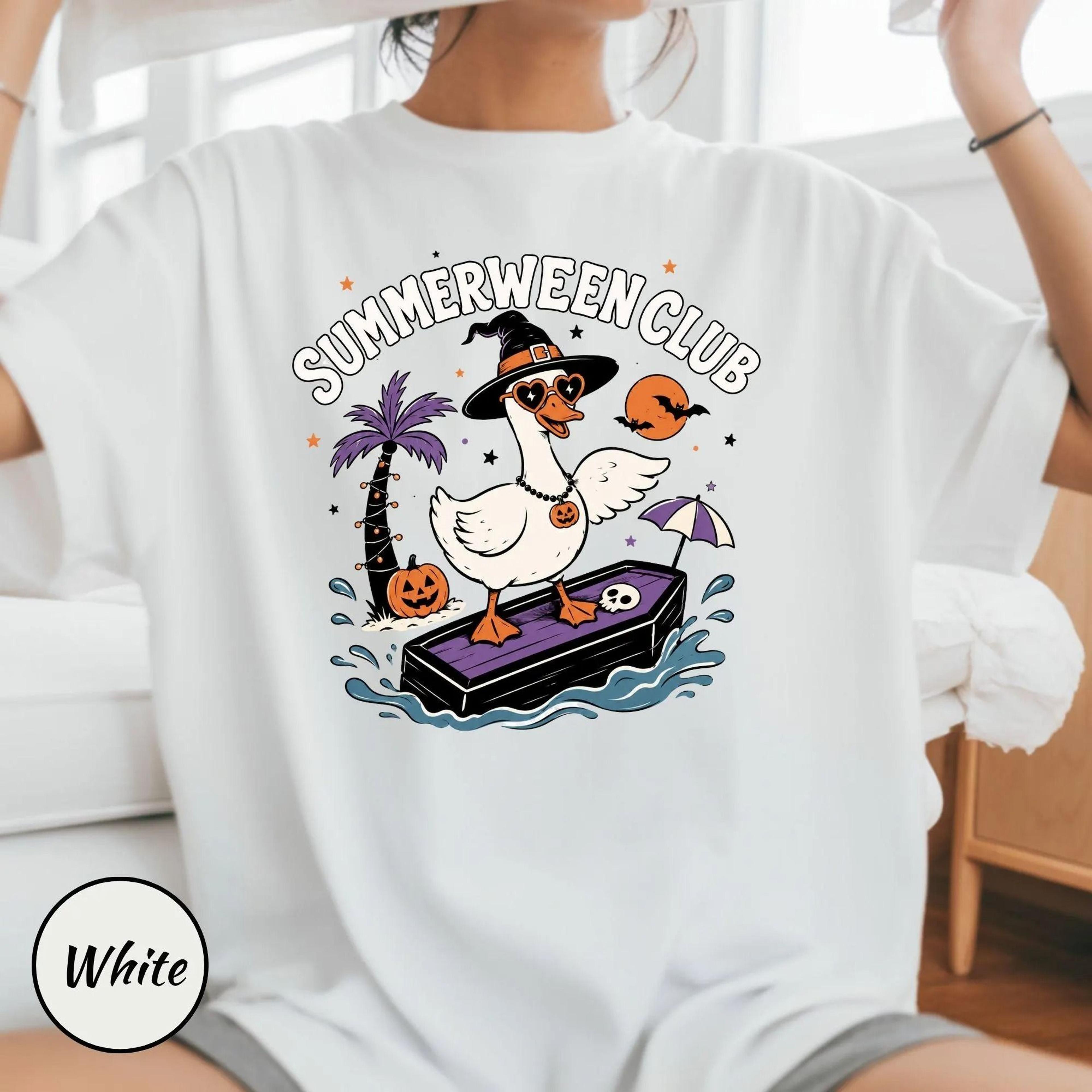 summerween t-shirt, funny goose halloween shirt, cute spooky summer tee, halloween beach shirt