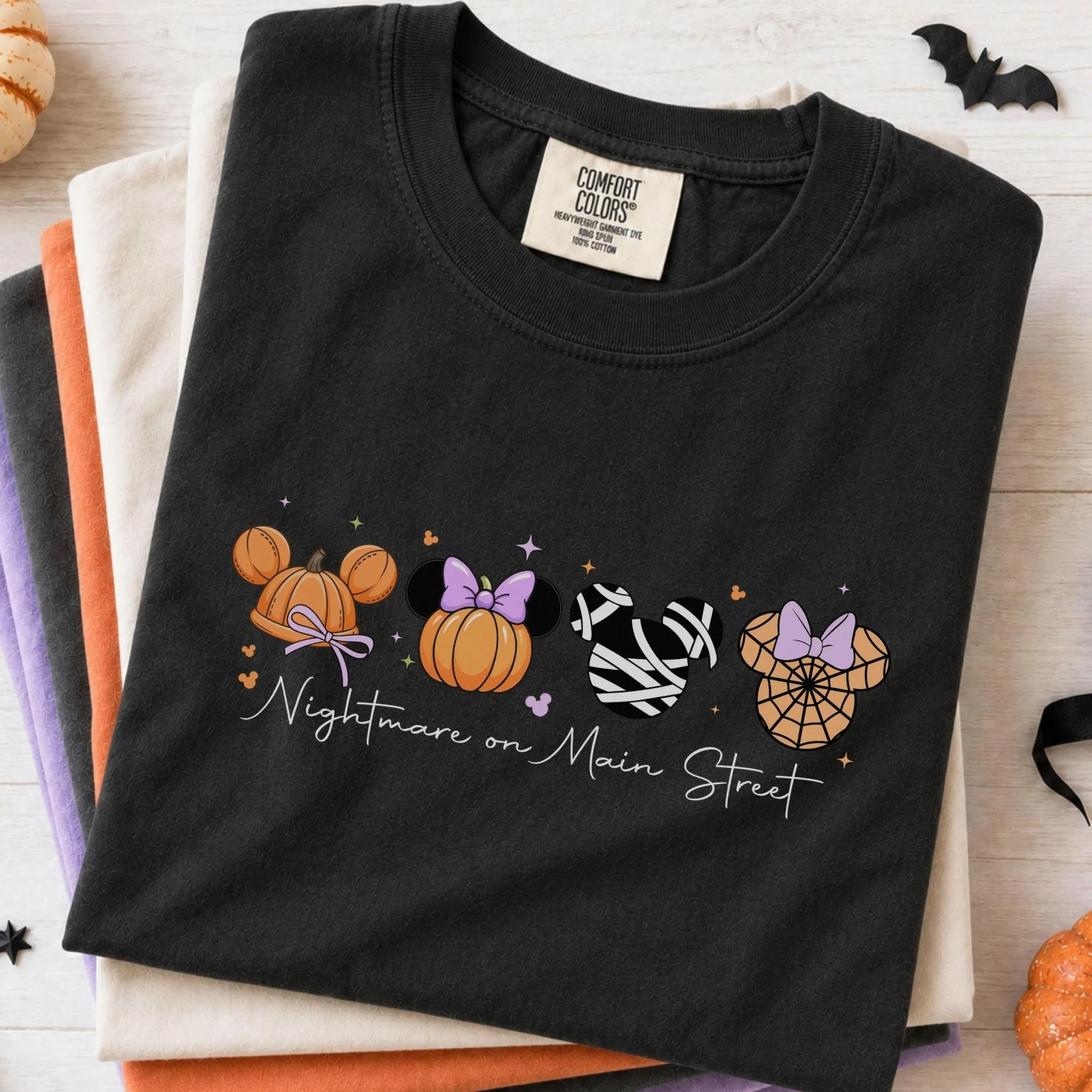 nightmare on main street shirt - disney halloween tee, disneyworld fall tee, mickey ghost shirt