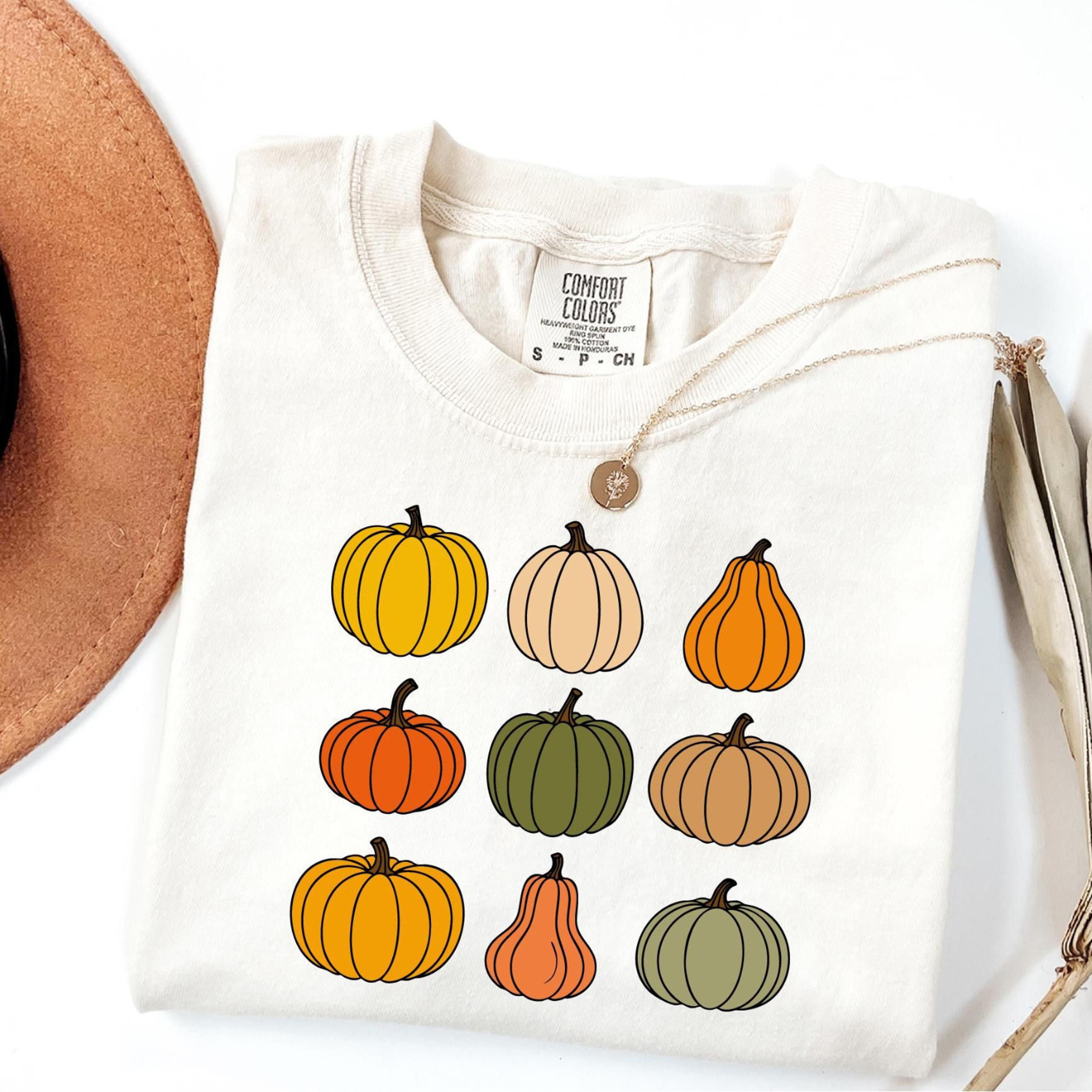 women's cute pumpkin graphic shirt fall pumpkin tee, thanksgiving autumn gift