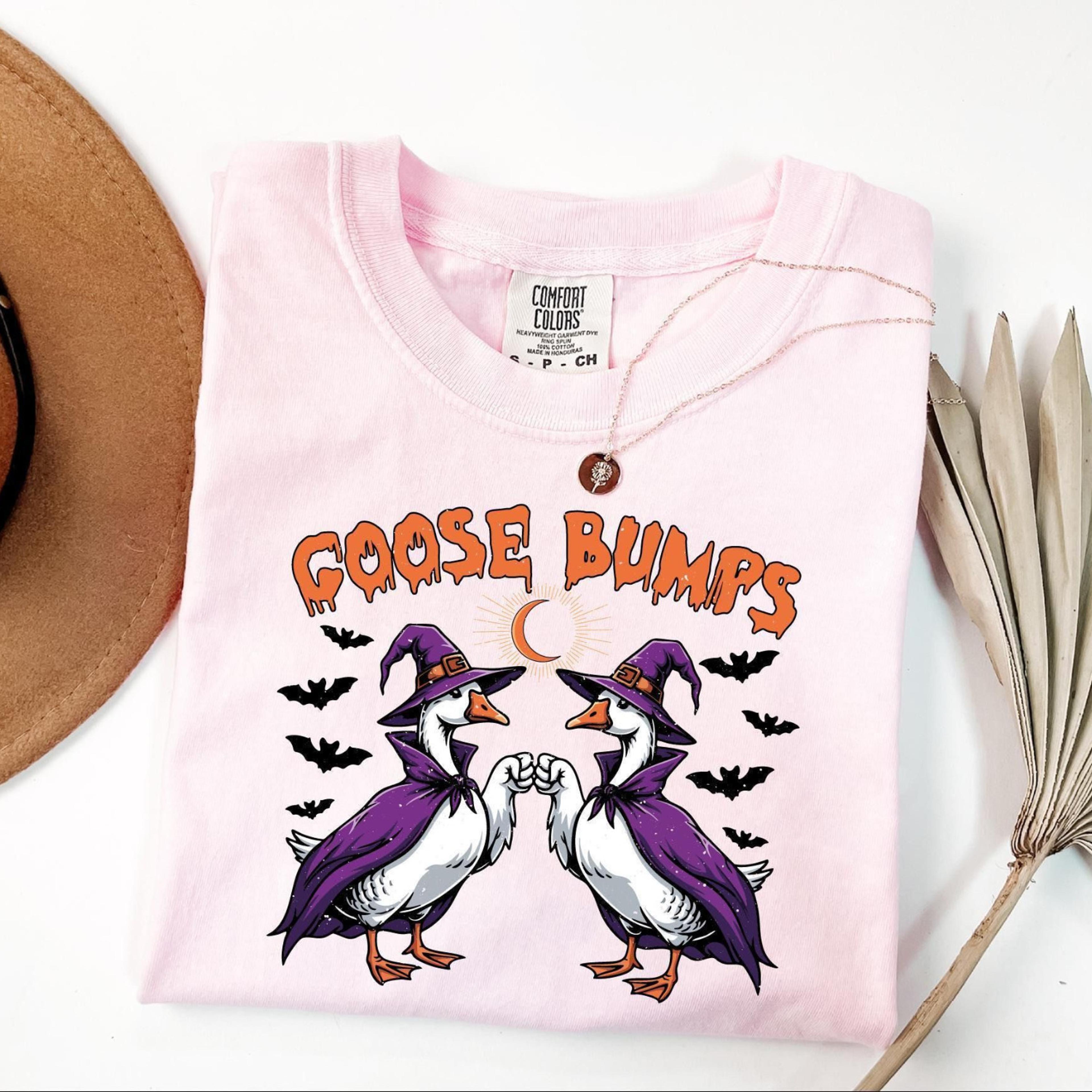 funny goose bumps halloween tshirt, retro goose pumps shirt, best girly halloween gift, trendy halloween gift