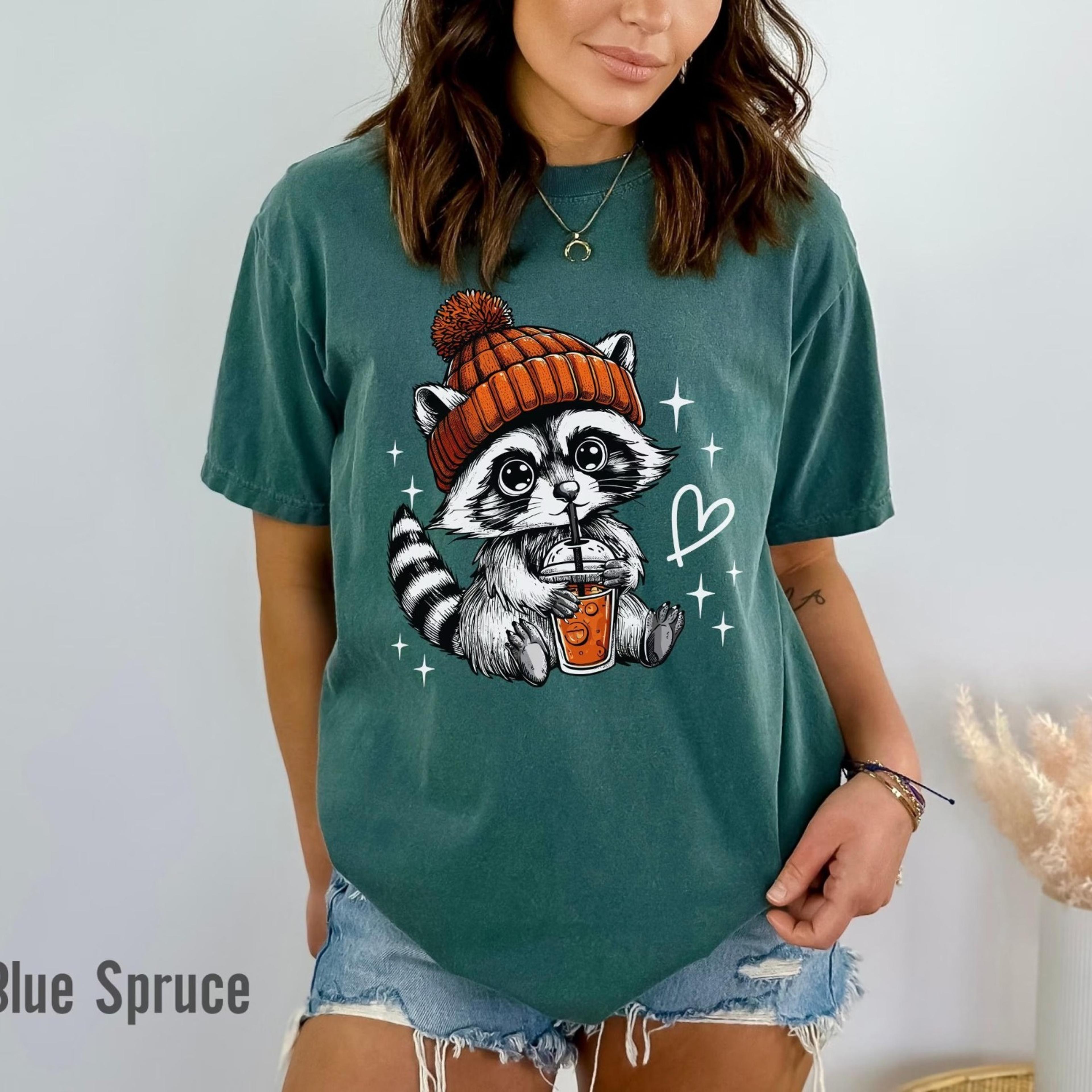 halloween raccoon comfort colors shirt cute spooky season graphic tee funny fall raccoon shirt halloween gift for her