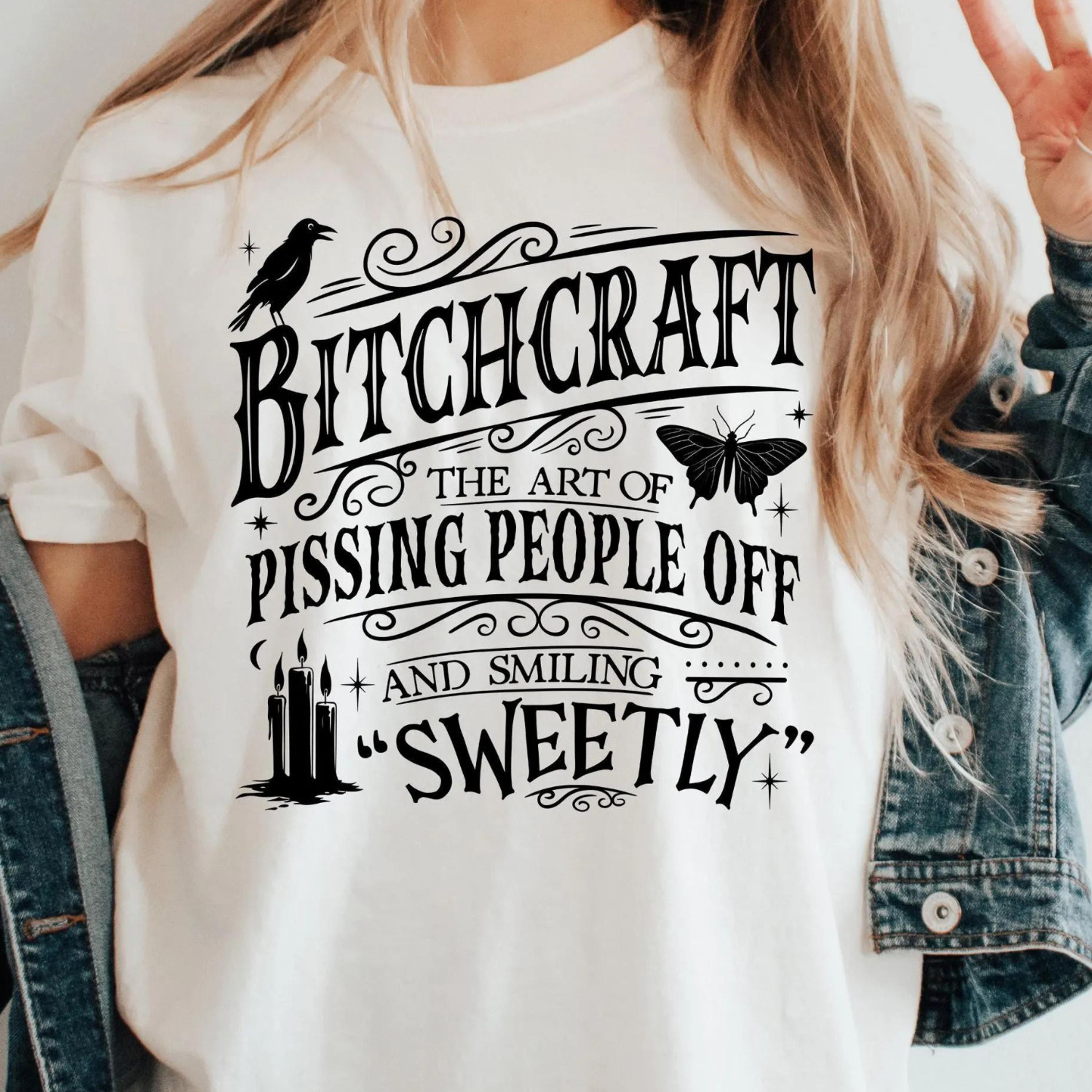 funny bitchcraft halloween t-shirt, pissing people off shirt, sarcastic witch sweatshirt, women halloween sweatshirt, s