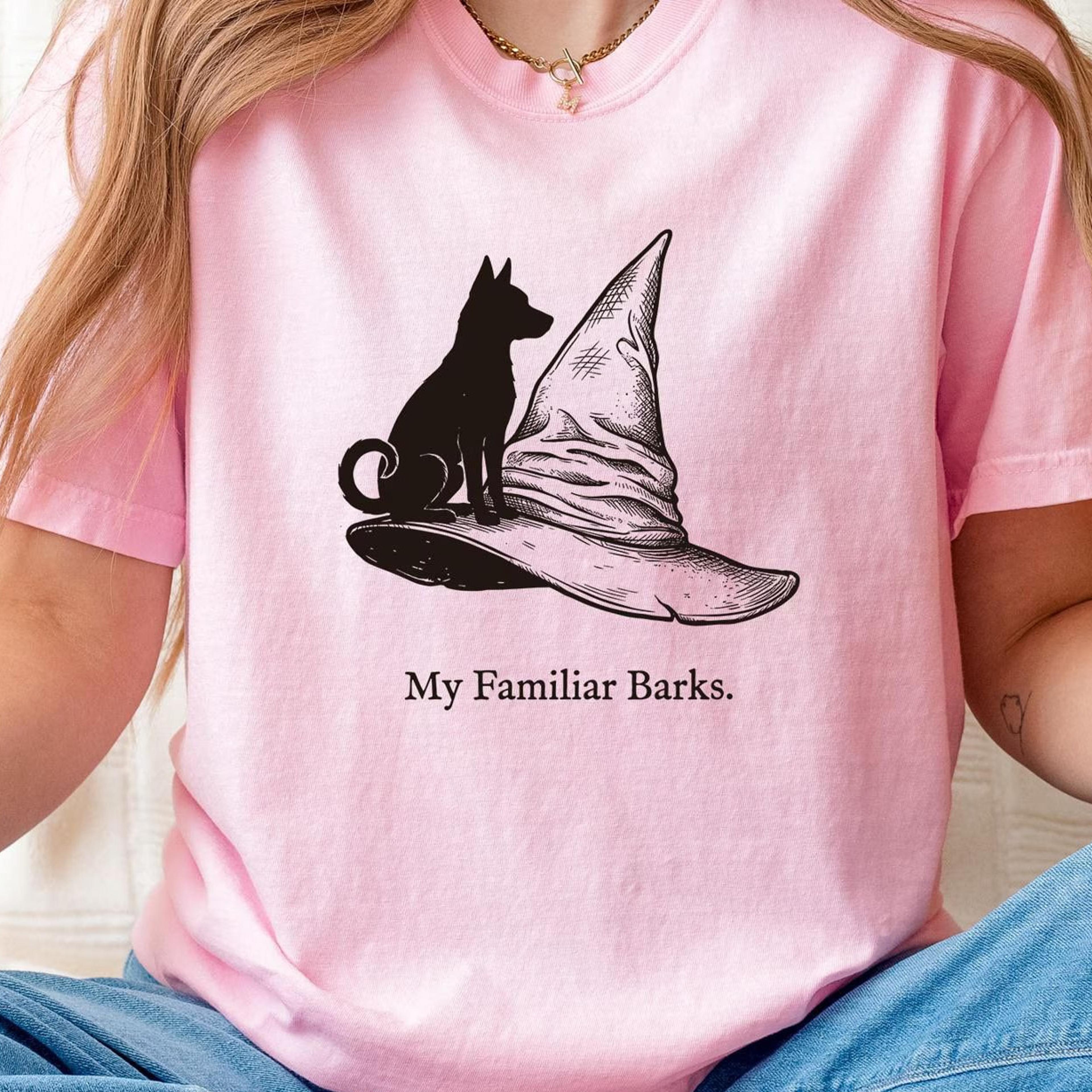 my familiar barks shirt funny witch dog halloween graphic tee