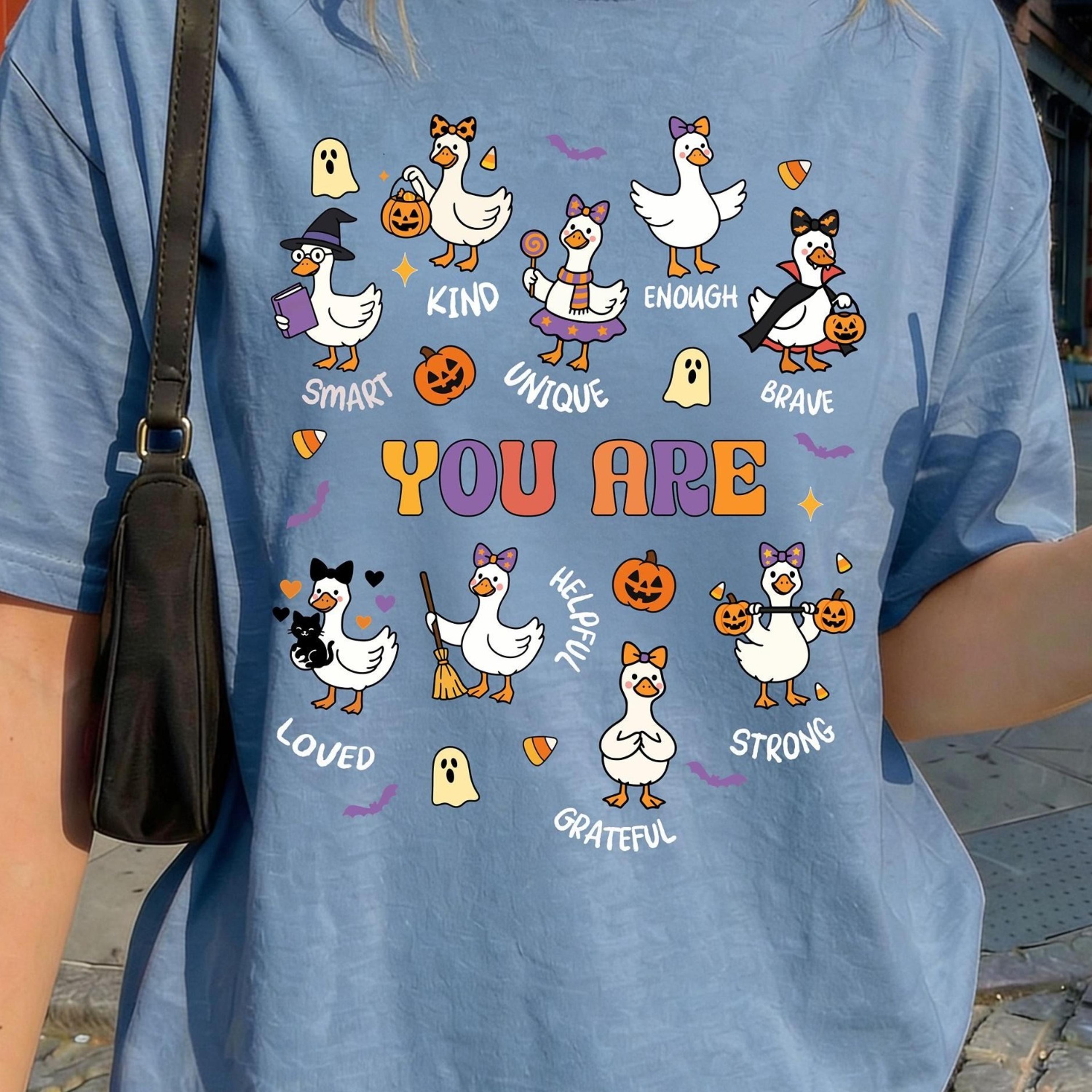halloween teacher goose shirt, you are kind affirmation tee, cute teacher halloween shirt, elementary teacher gift, fall