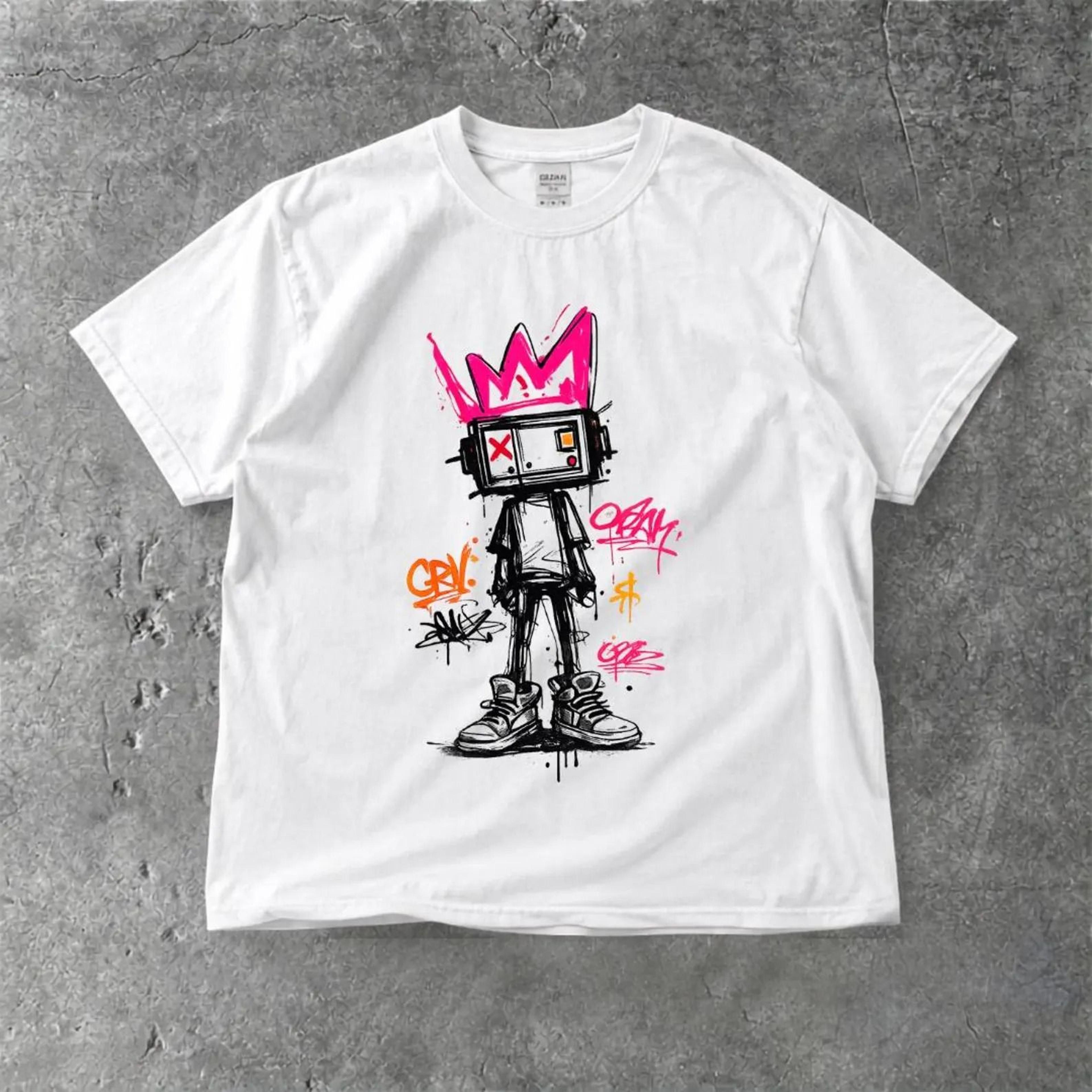 tv head graffiti shirt street art character graphic tee urban streetwear sketch t shirt art lover gift unisex top