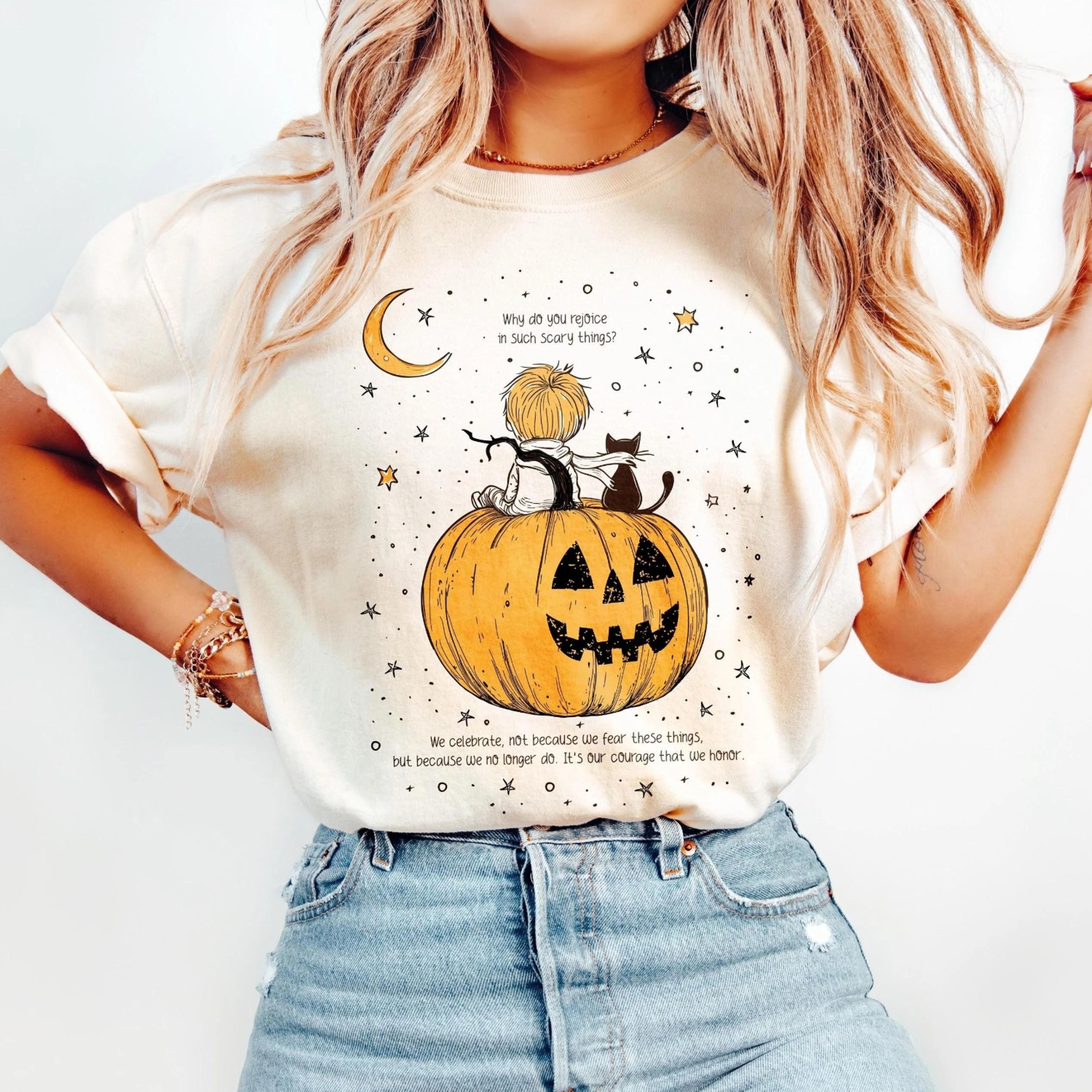 halloween t-shirt tee cute pumpkin shirt, the little prince on the pumpkin planet, halloween party