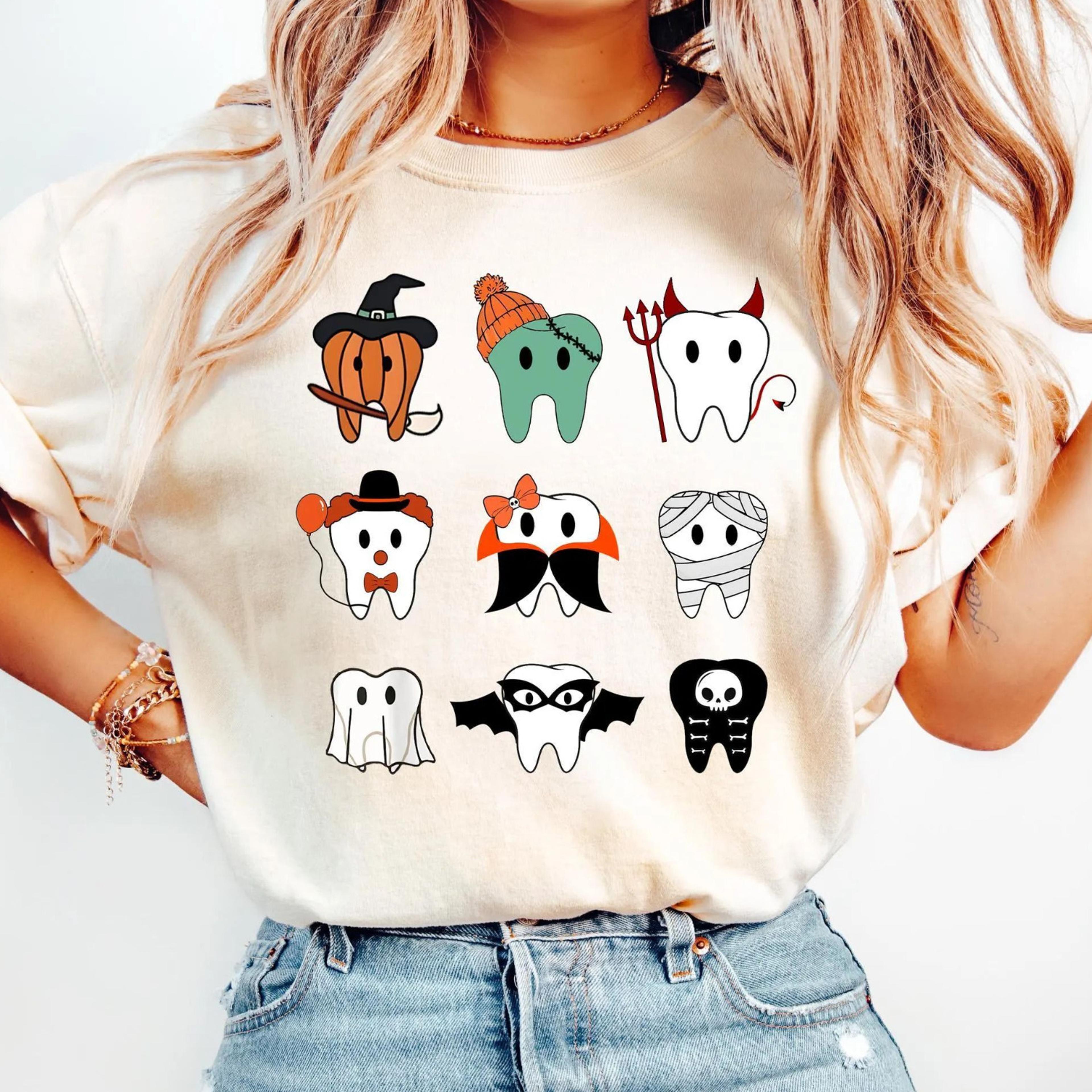 halloween dentist shirt, dental assistant tee, halloween t-shirt sweatshirt, dentist gift, teeth shirt, costume gift for