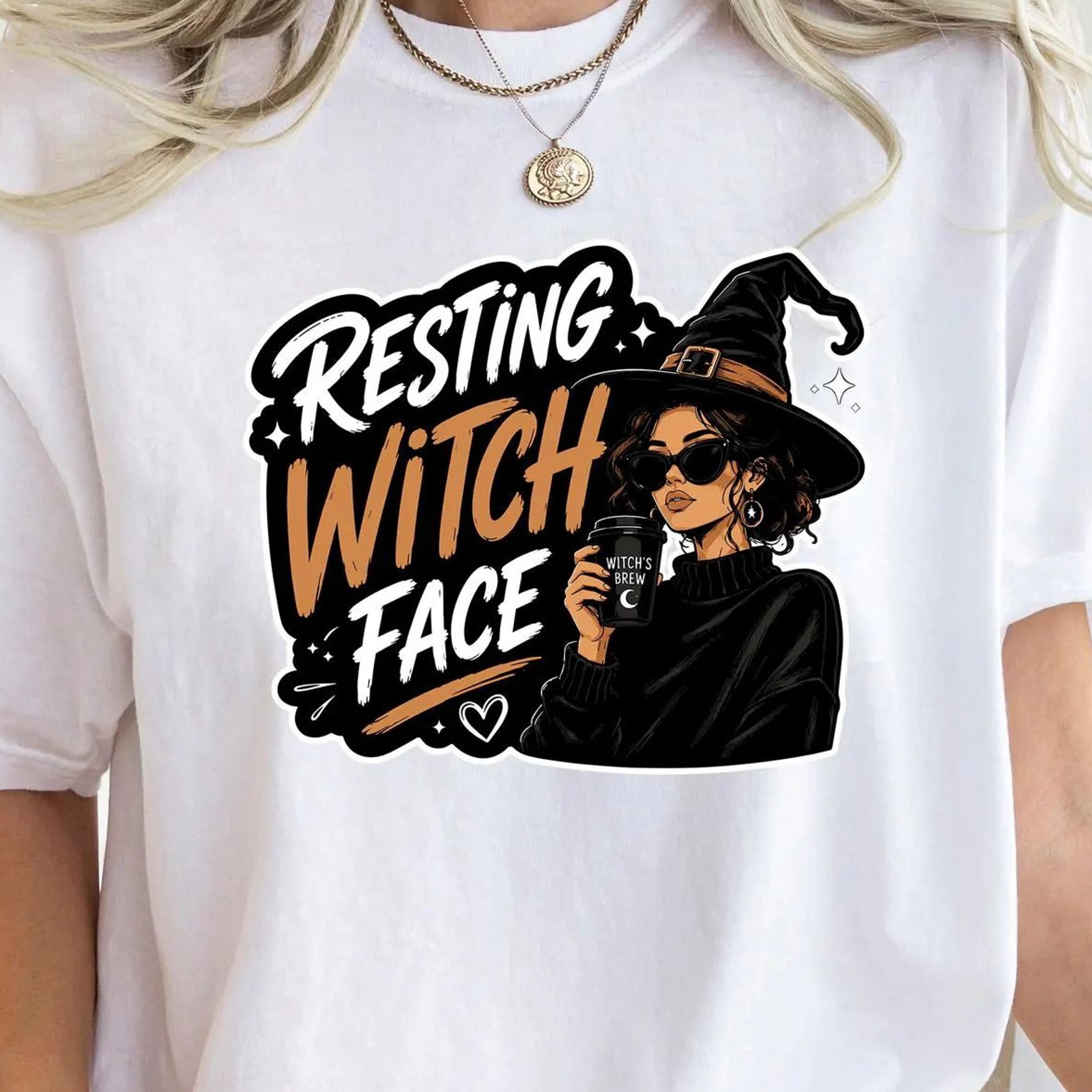 resting witch face shirt funny gothic witch halloween graphic tee