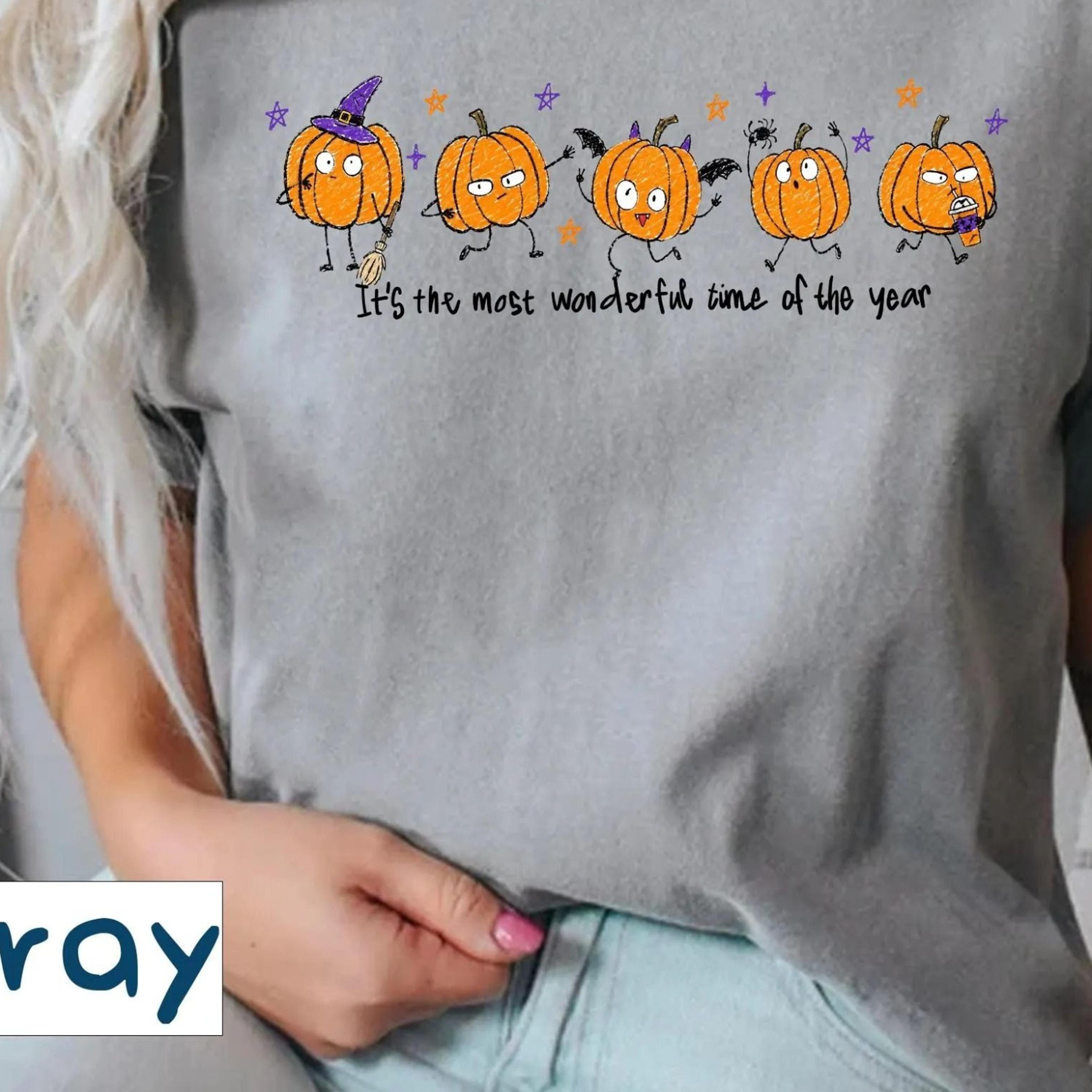 its the most wonderful time of the year pumpkin doodle shirt, cute halloween pumpkin tee, funny fall youth shirt, unise