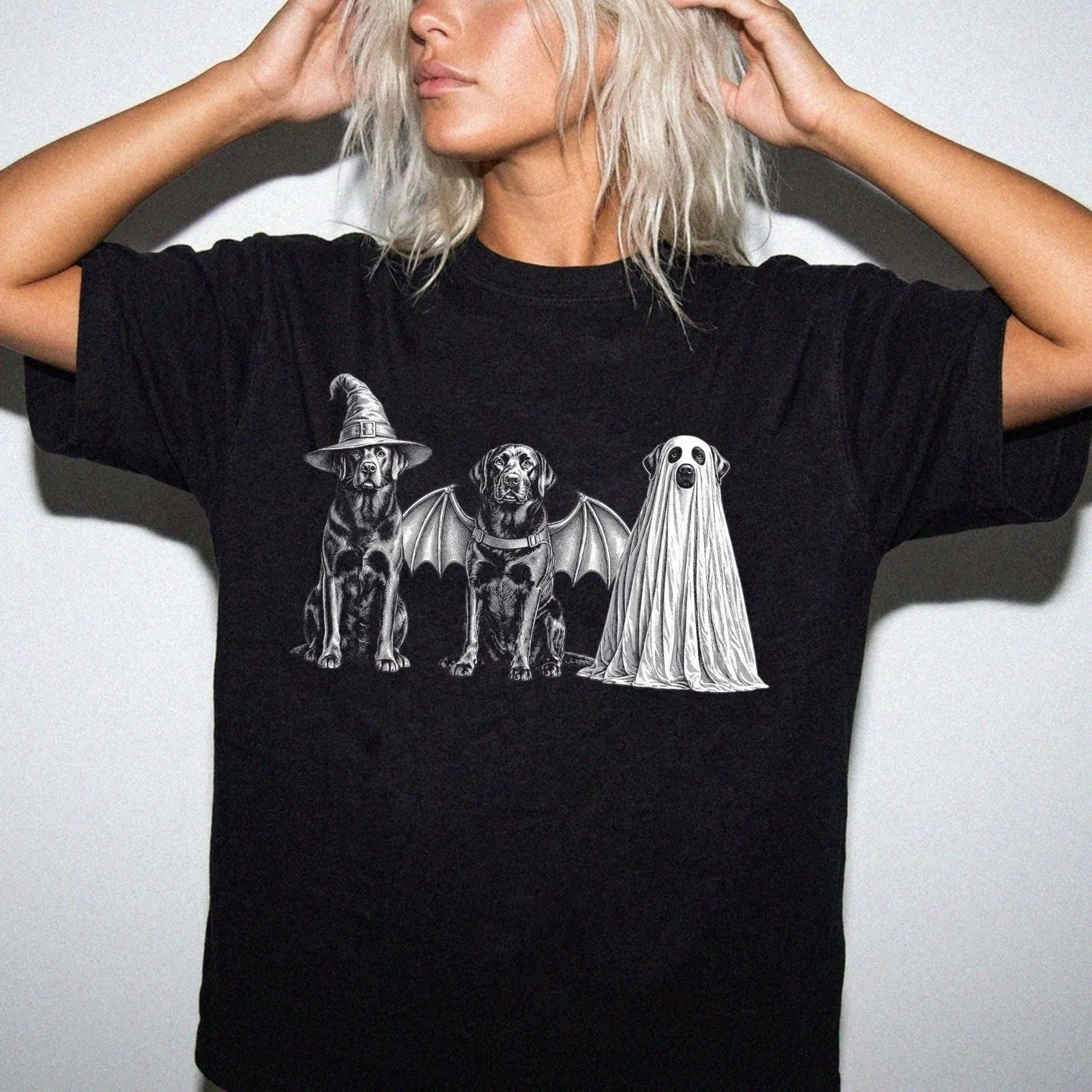 hirt, halloween labrador retriever shirt, ghost dog t shirt, spooky season halloween gift