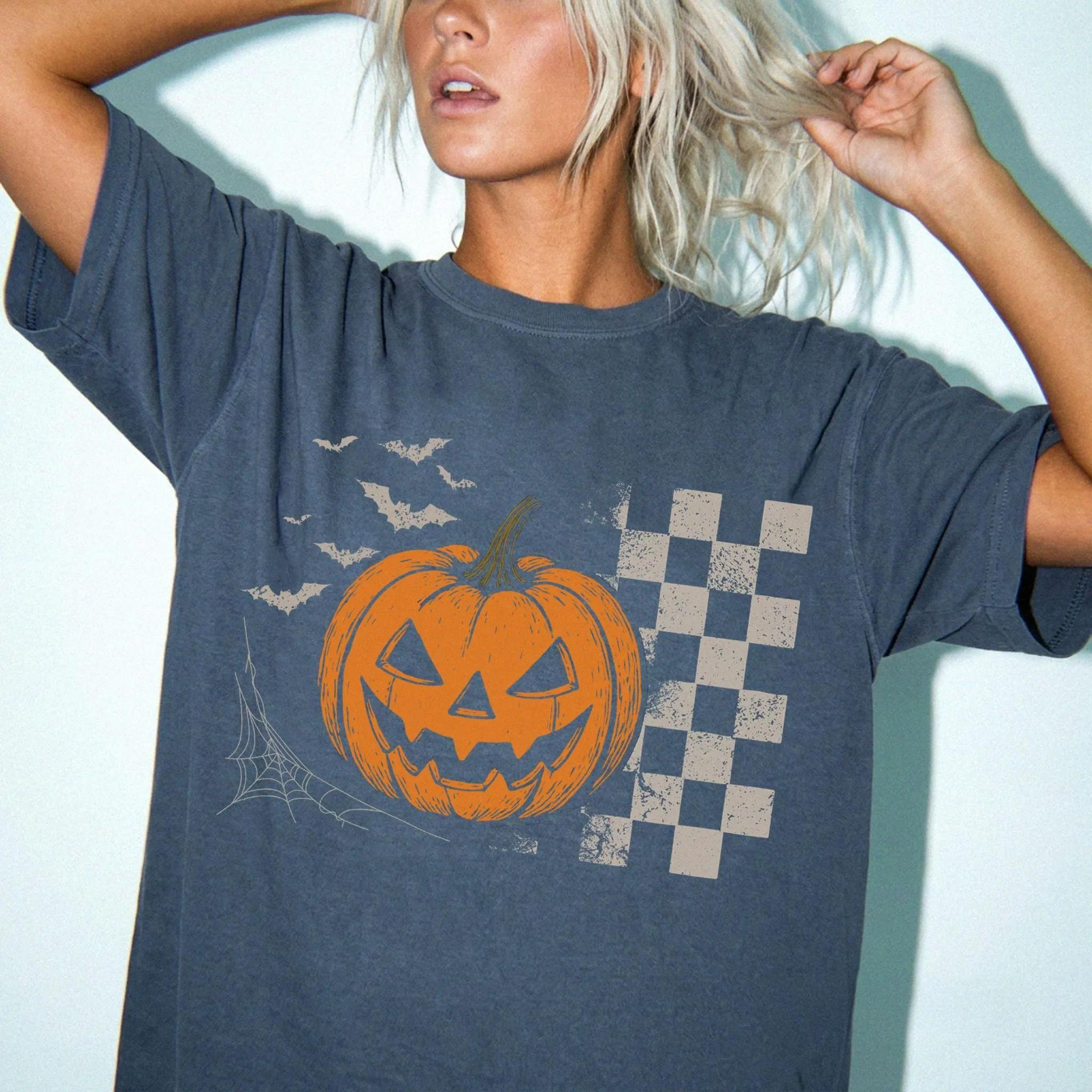 spooky season t shirt, vintage fall pumpkin shirt, halloween gift