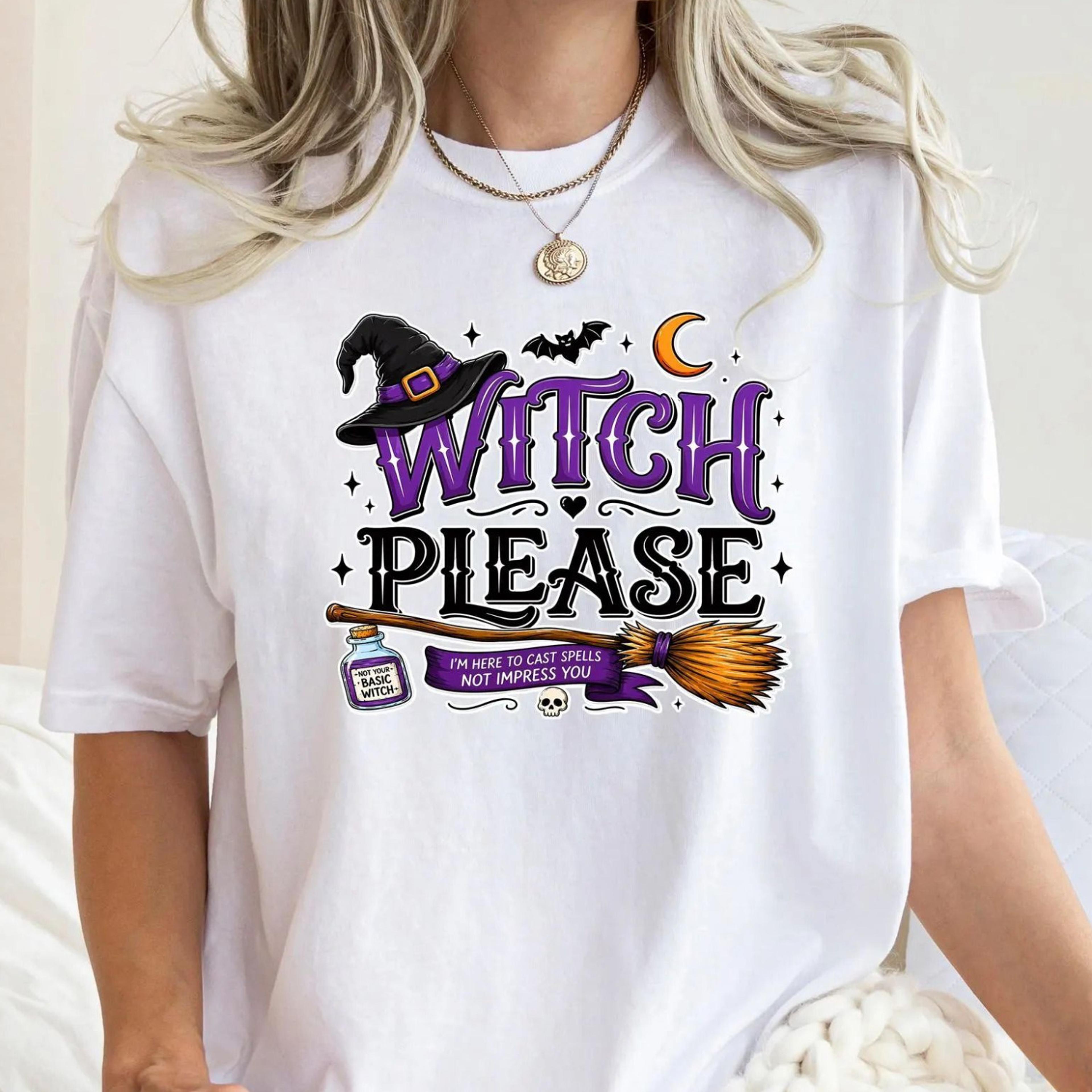 witch please shirt funny gothic witch halloween spooky season graphic tee