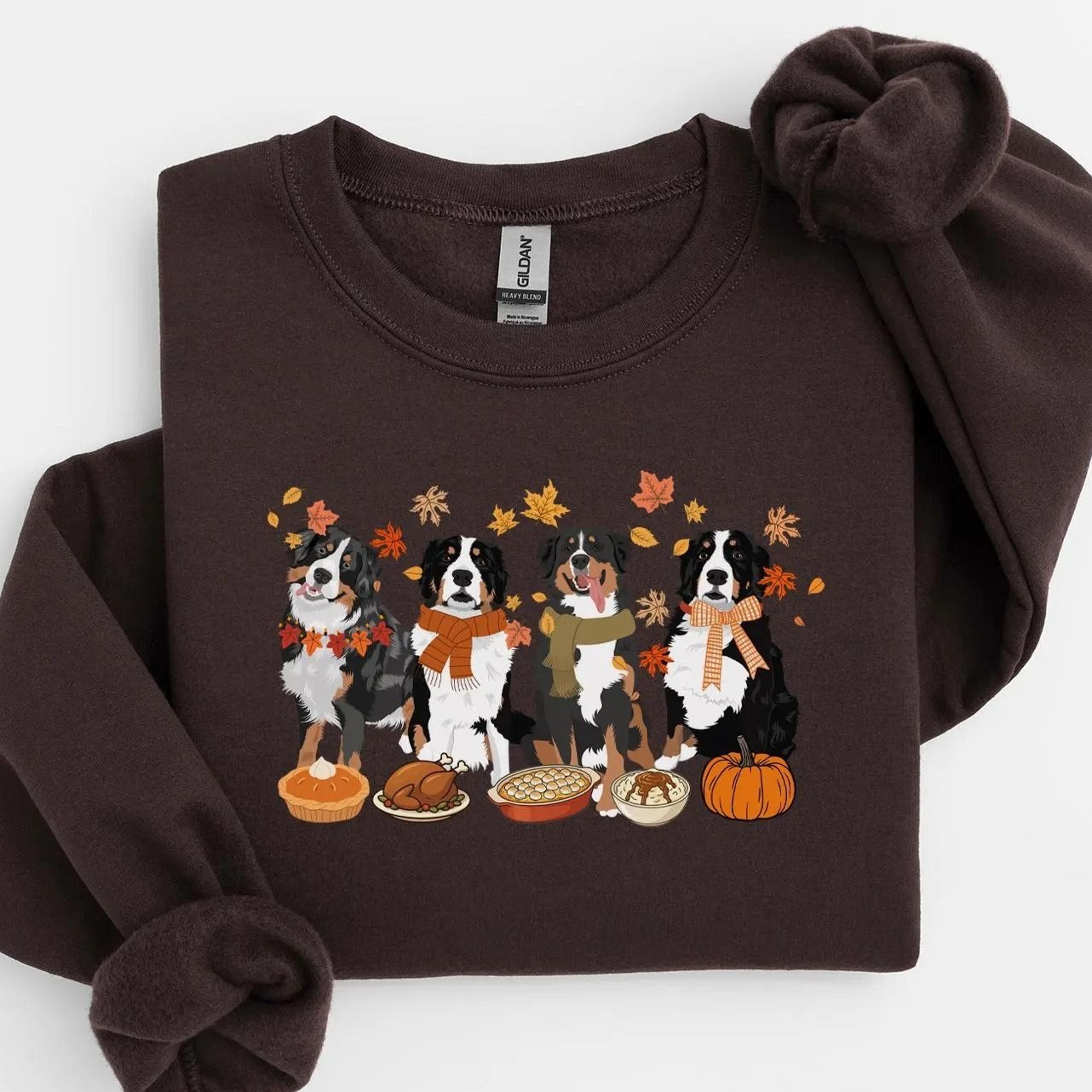 bernese mountain dog thanksgiving sweatshirt, bernese mountain dog gifts, thanksgiving dog shirt, fall sweatshirt for do