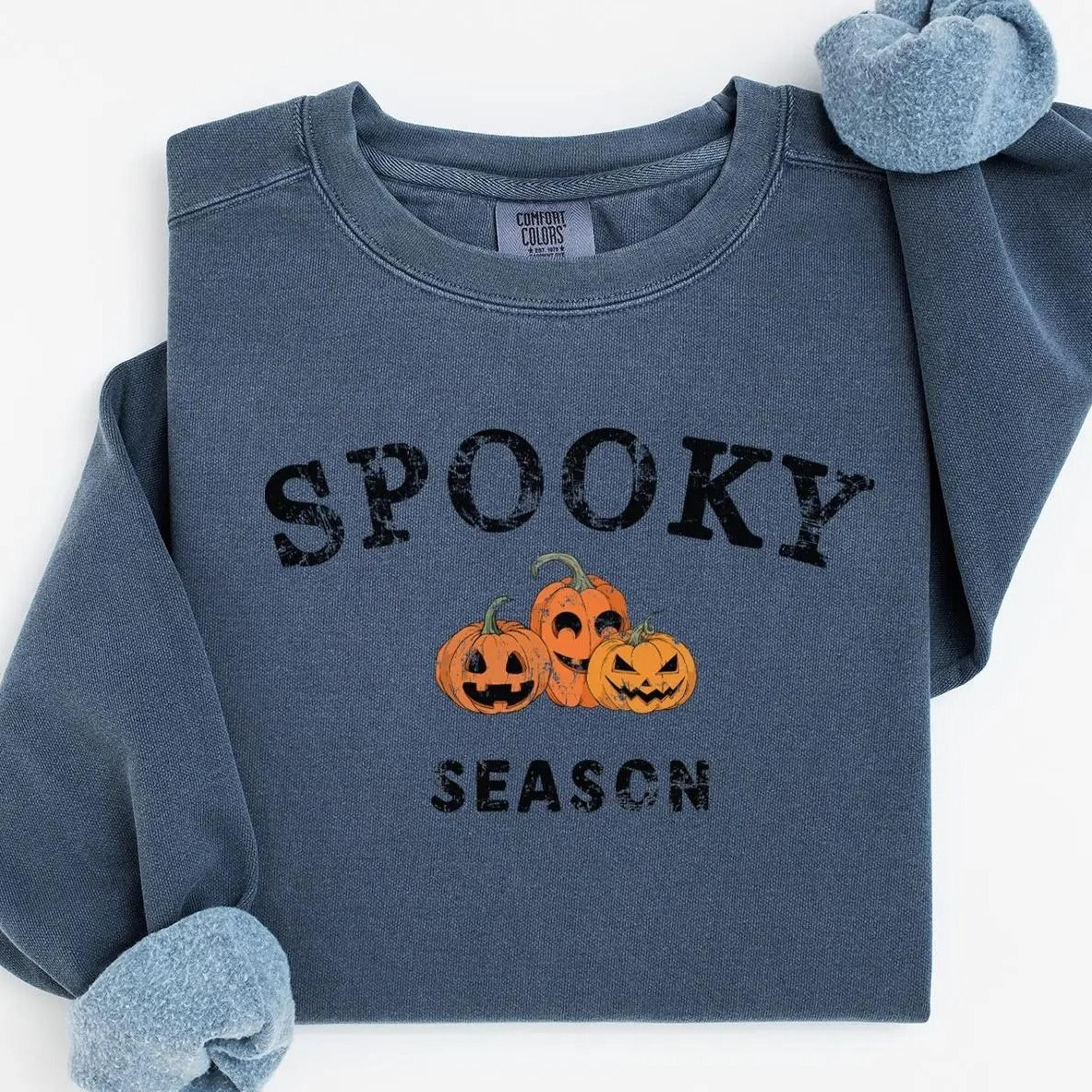 spooky season sweatshirt, halloween pumpkin sweater, halloween gift, women halloween sweatshirt, spooky ghost halloween