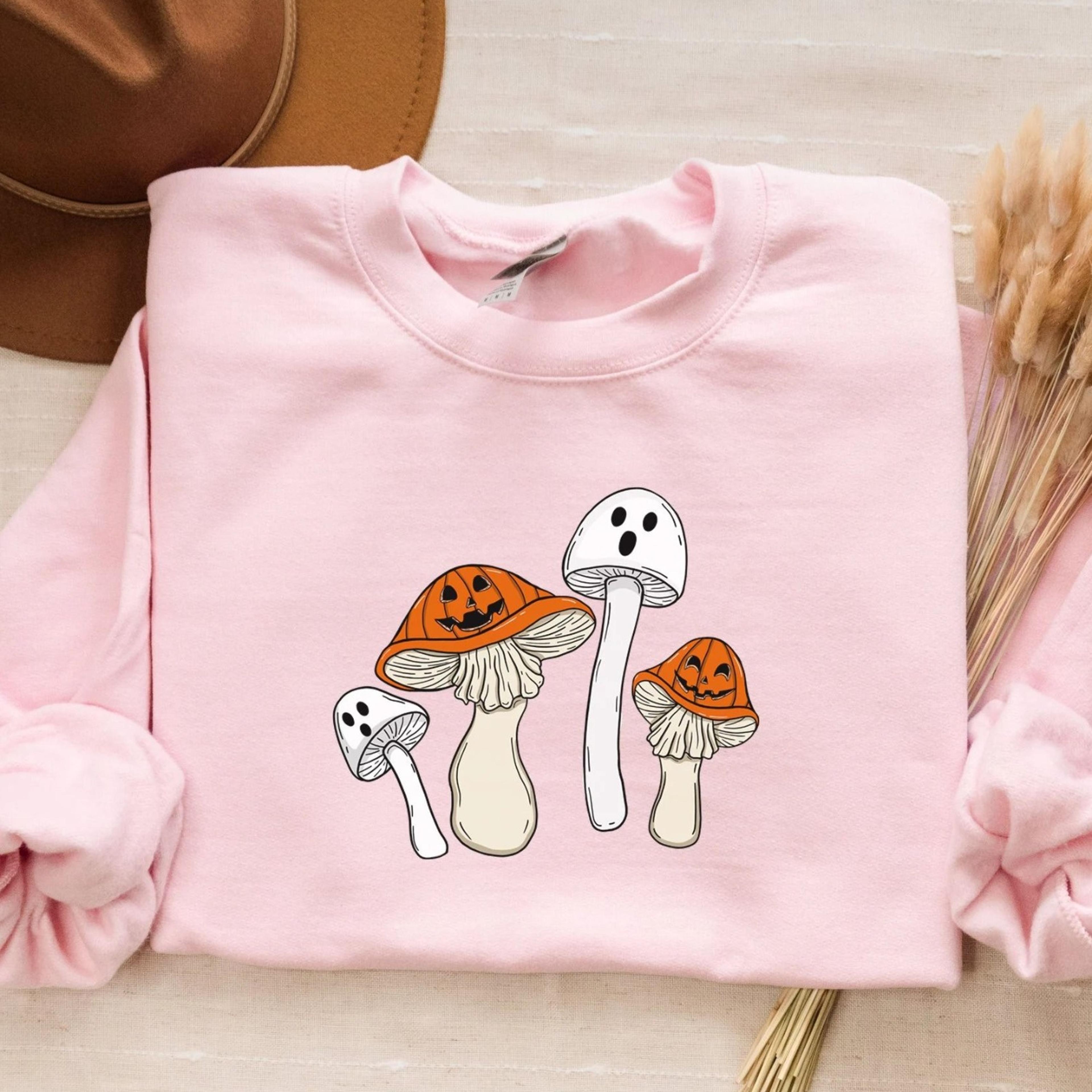 halloween sweatshirt, halloween shirt, fall sweatshirt, magic mushroom shirt, halloween crewneck, ghost shirt, pumpkin s