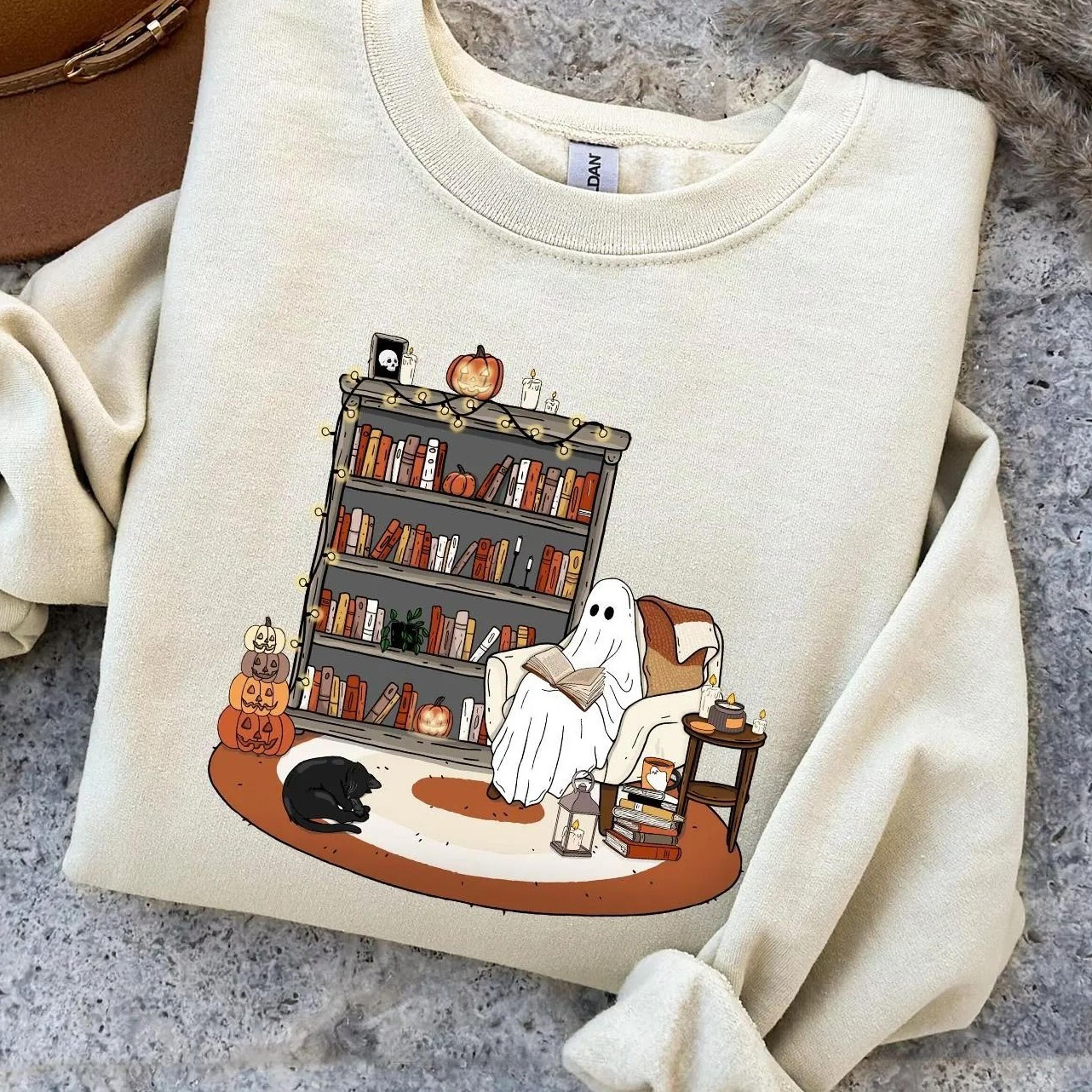 retro ghost reading books sweatshirt librarian ghost halloween, halloween teacher sweatshirt, halloween shirt, teacher
