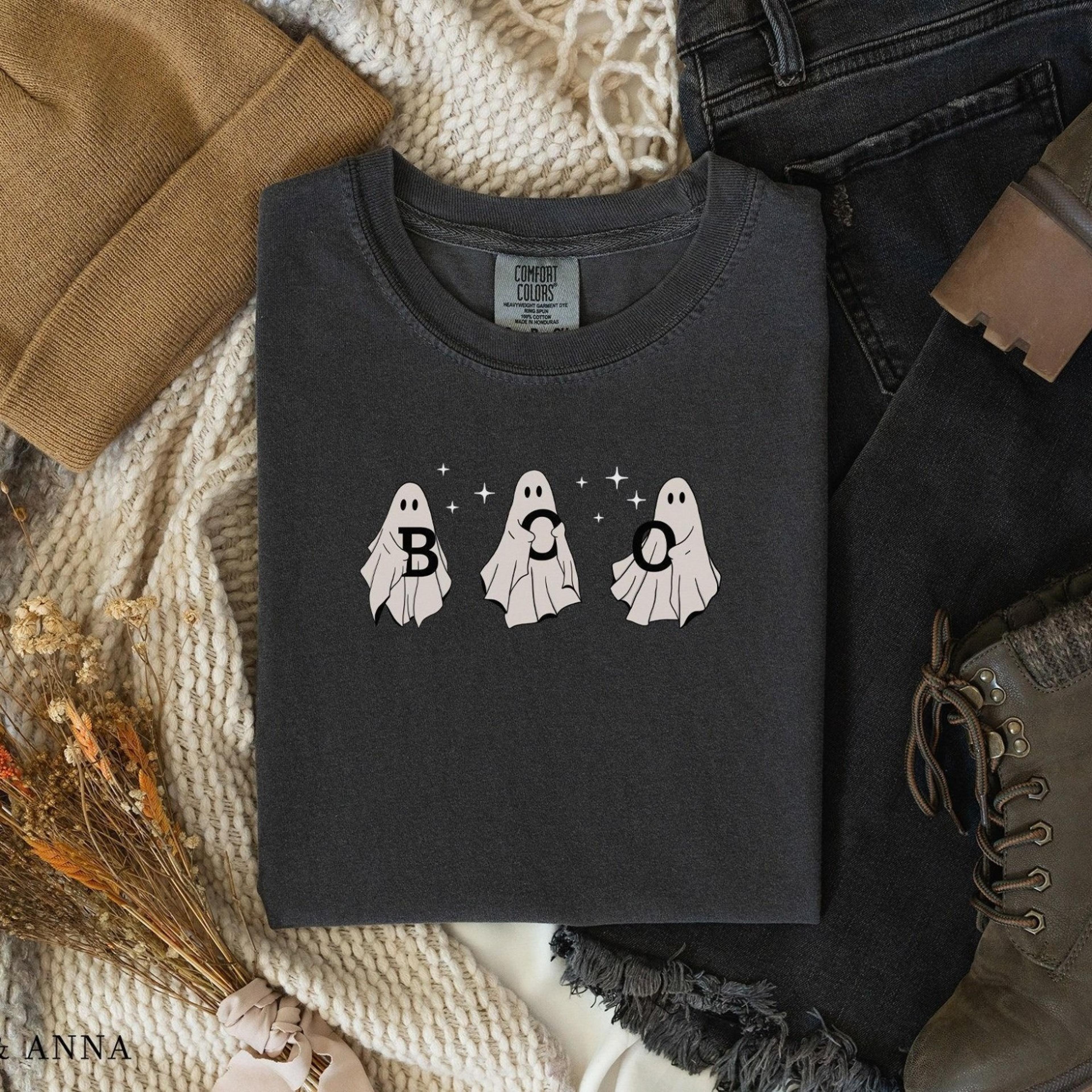 halloween shirt, comfort colors halloween tshirt, cute ghost shirt, halloween gift, spooky season, fall shirts, fall gra