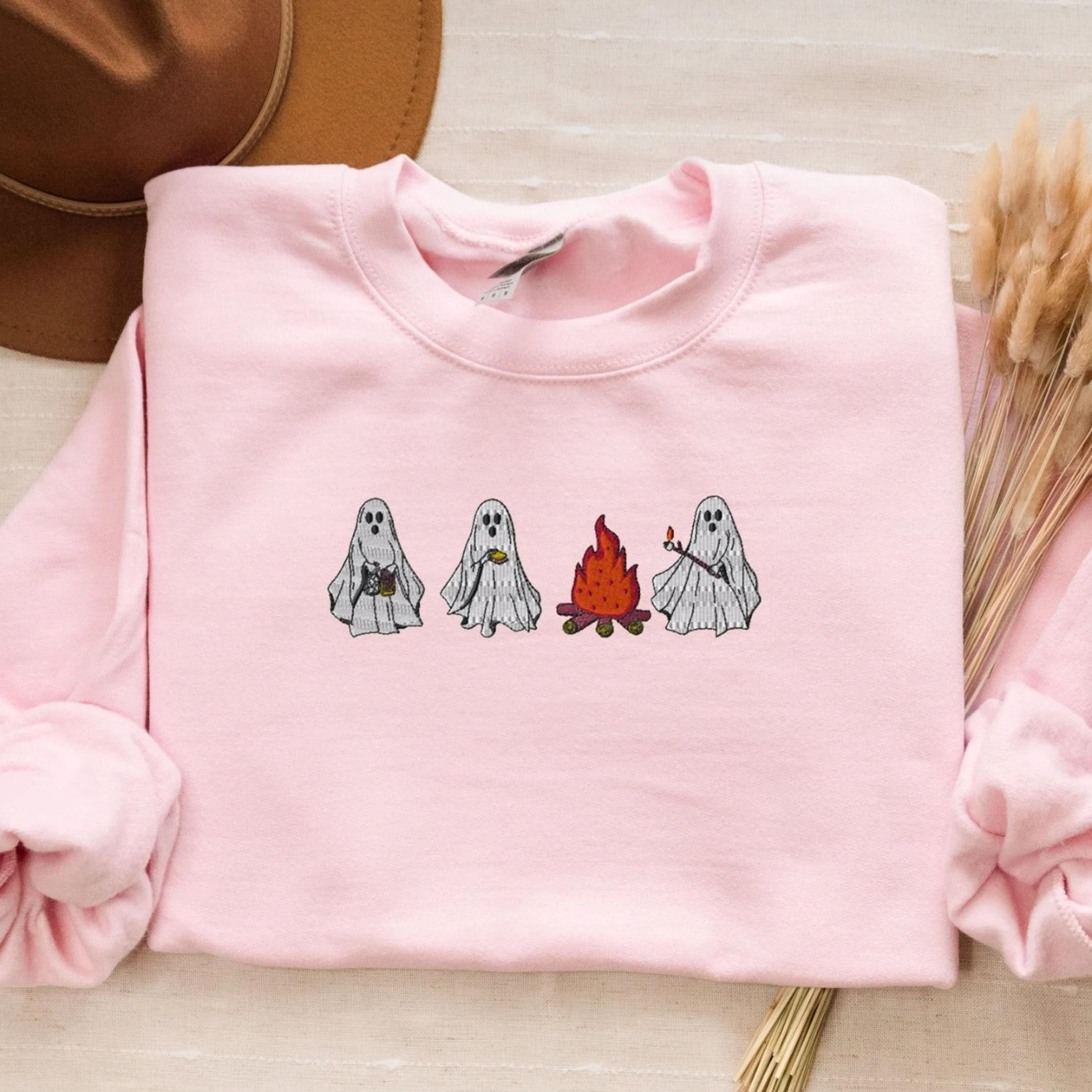 halloween sweatshirt, halloween sweater, ghost sweatshirt, fall shirts, smores shirt, campfire, ghost shirt, halloween c