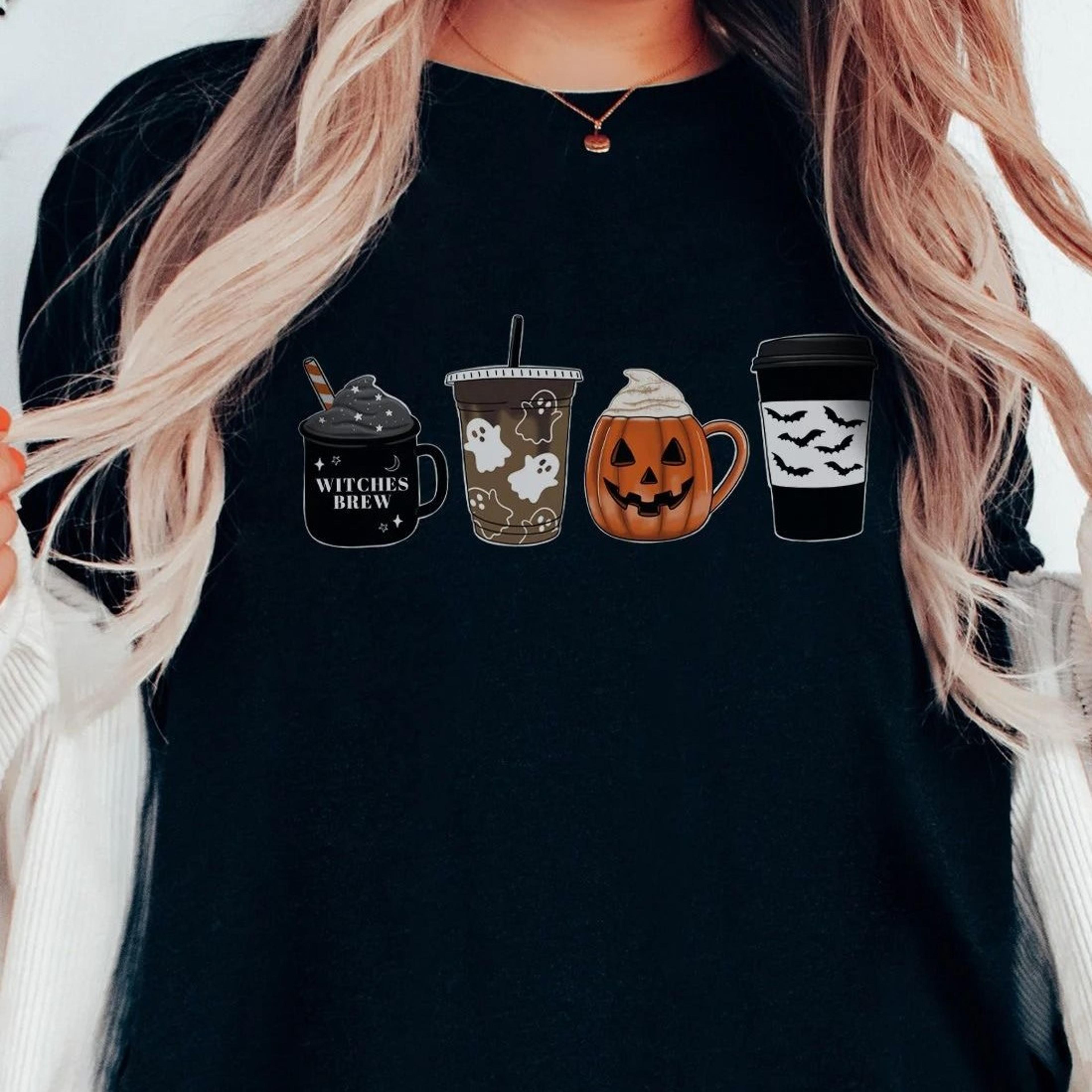 halloween shirt, halloween t-shirt, fall coffee shirt, fall shirts, halloween coffee shirt, pumpkin spice shirt, jack-o-