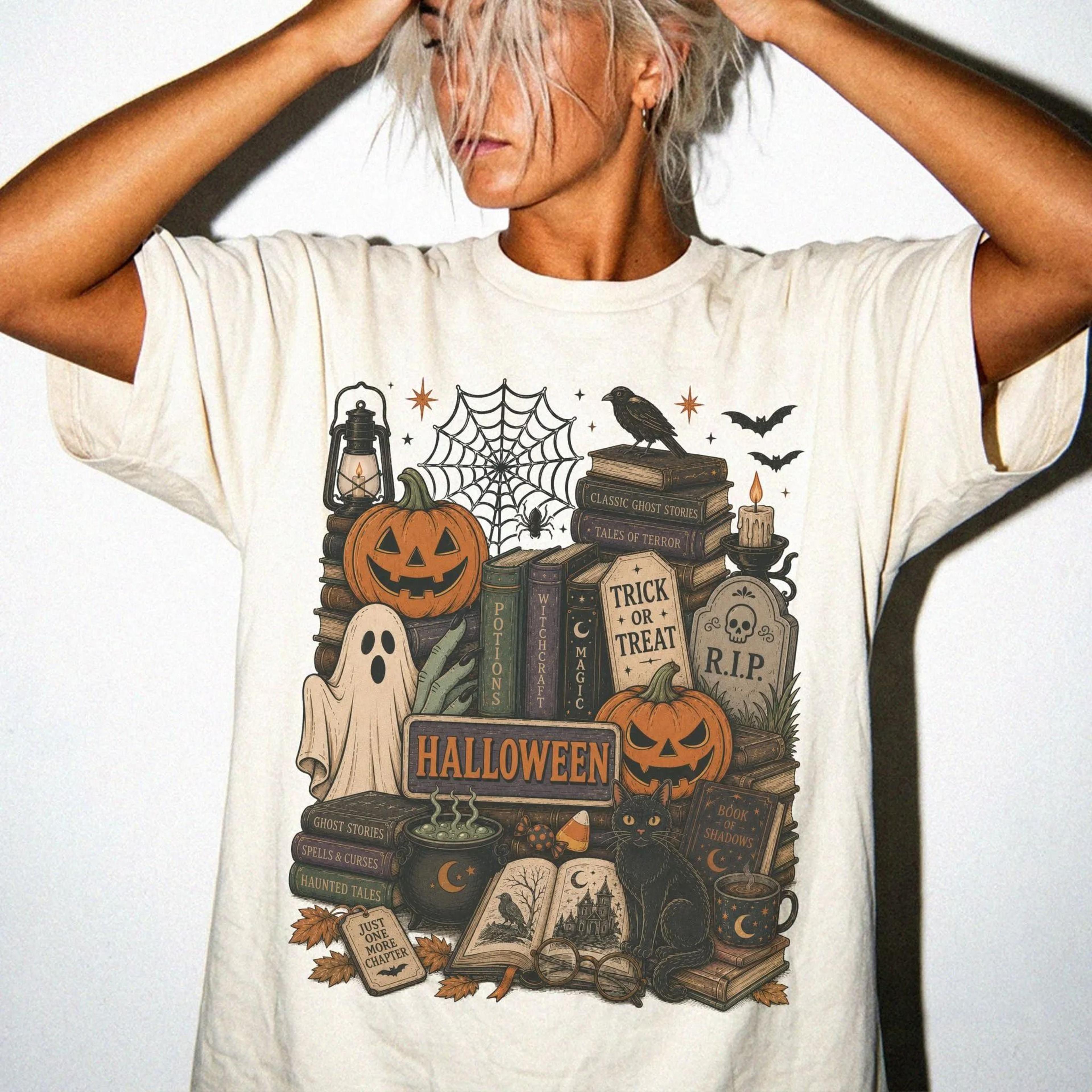 bookish halloween shirt, bookish shirt, ghost reading t shirt, book lover gift for reader