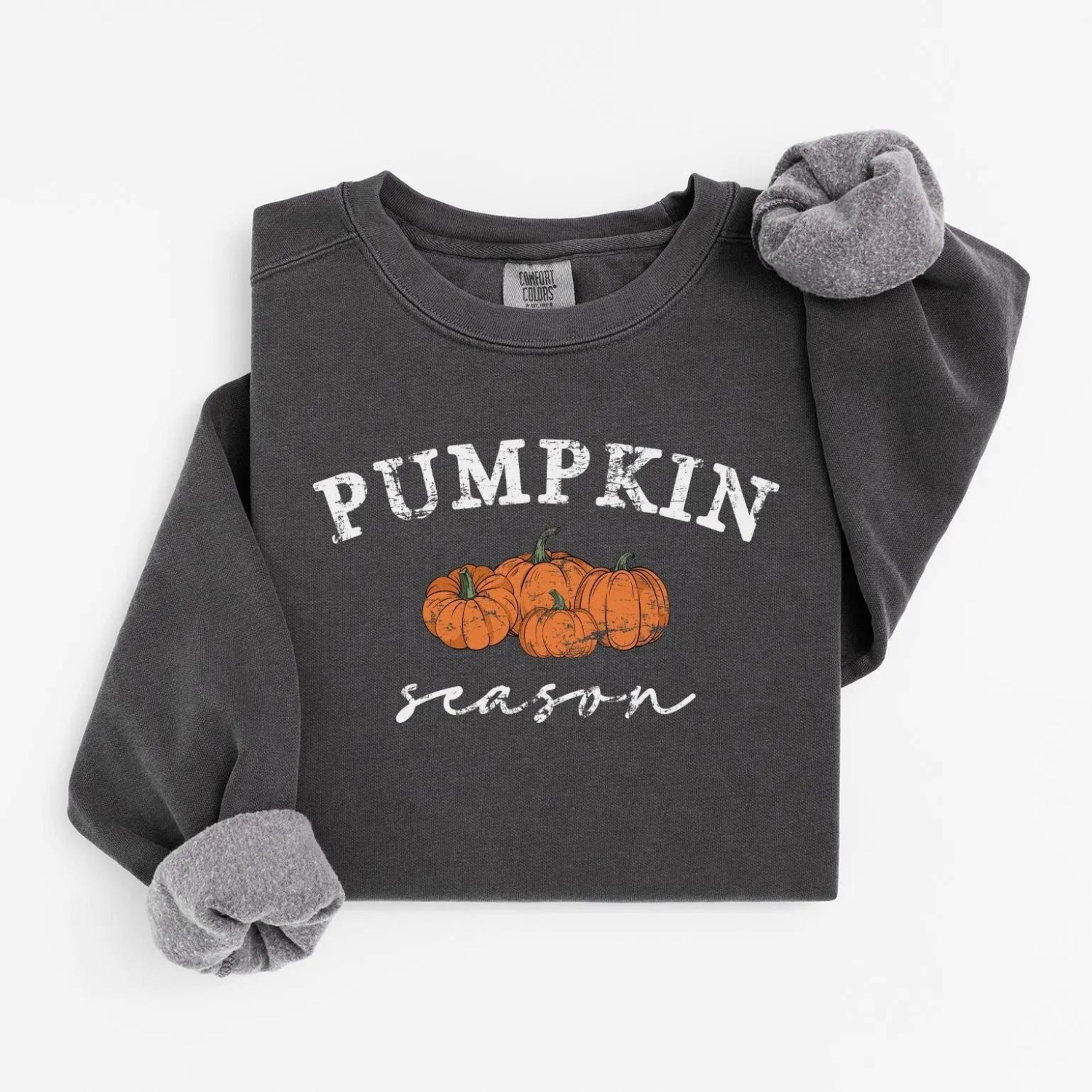 retro pumpkin season sweatshirt, cute fall crewneck for women, thanksgiving gift, halloween sweatshirt, cozy fall graphi