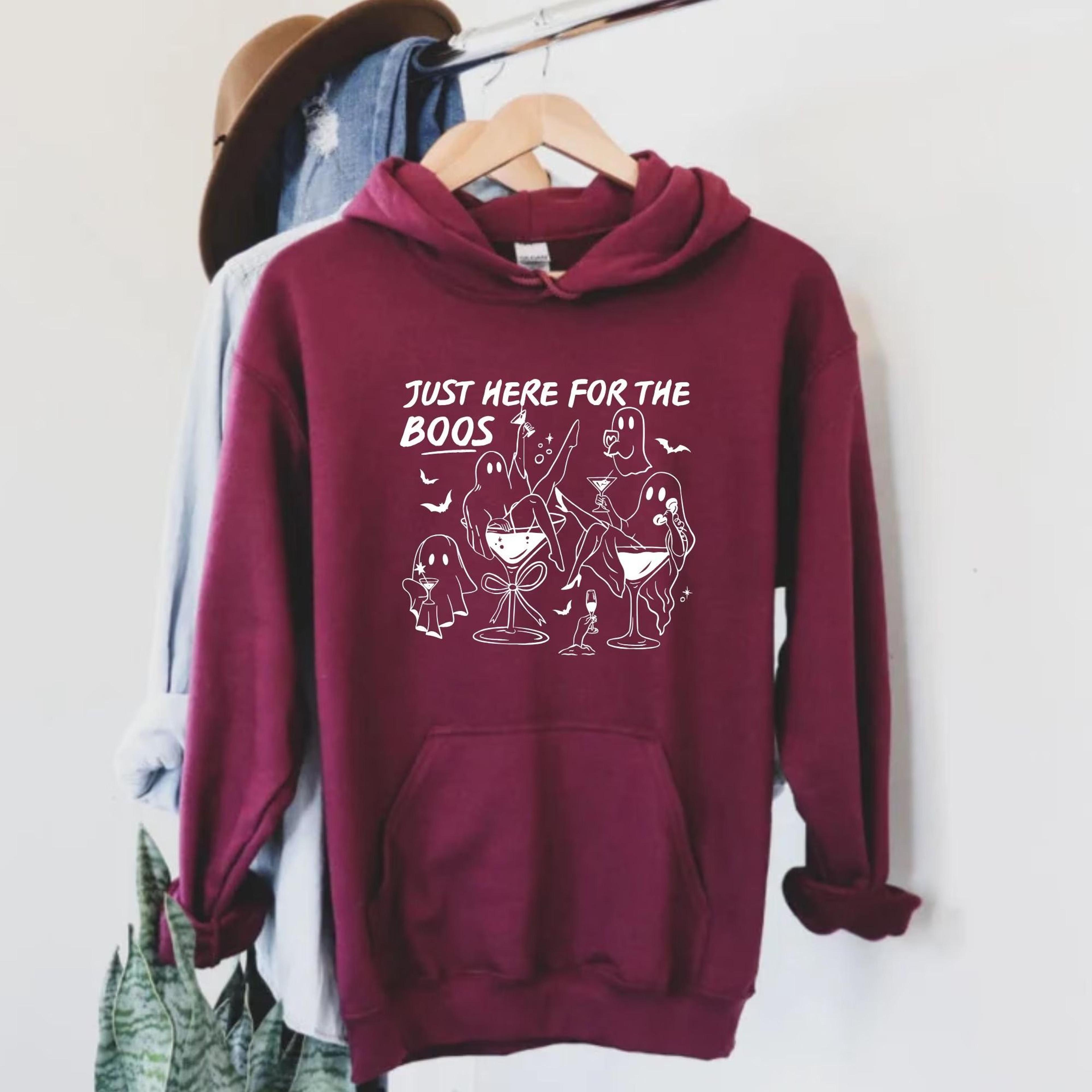 here for the boos sweatshirt funny halloween crewneck girls will be ghouls fall drinking shirt cute ghost hoodie trendy