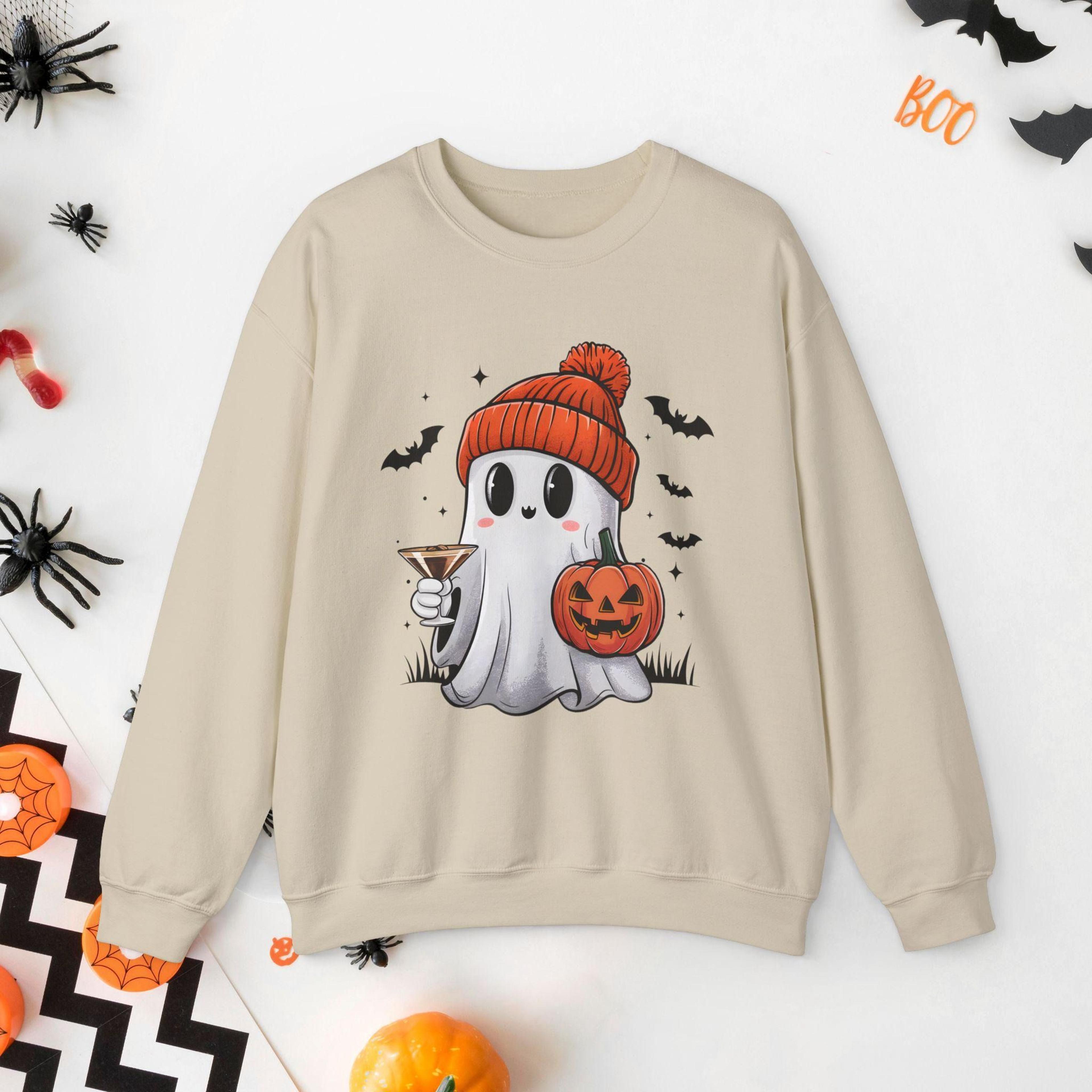 espresso martini ghost sweatshirt halloween crew neck cocktail sweatshirt ghost coffee sweatshirt halloween gift teen sp