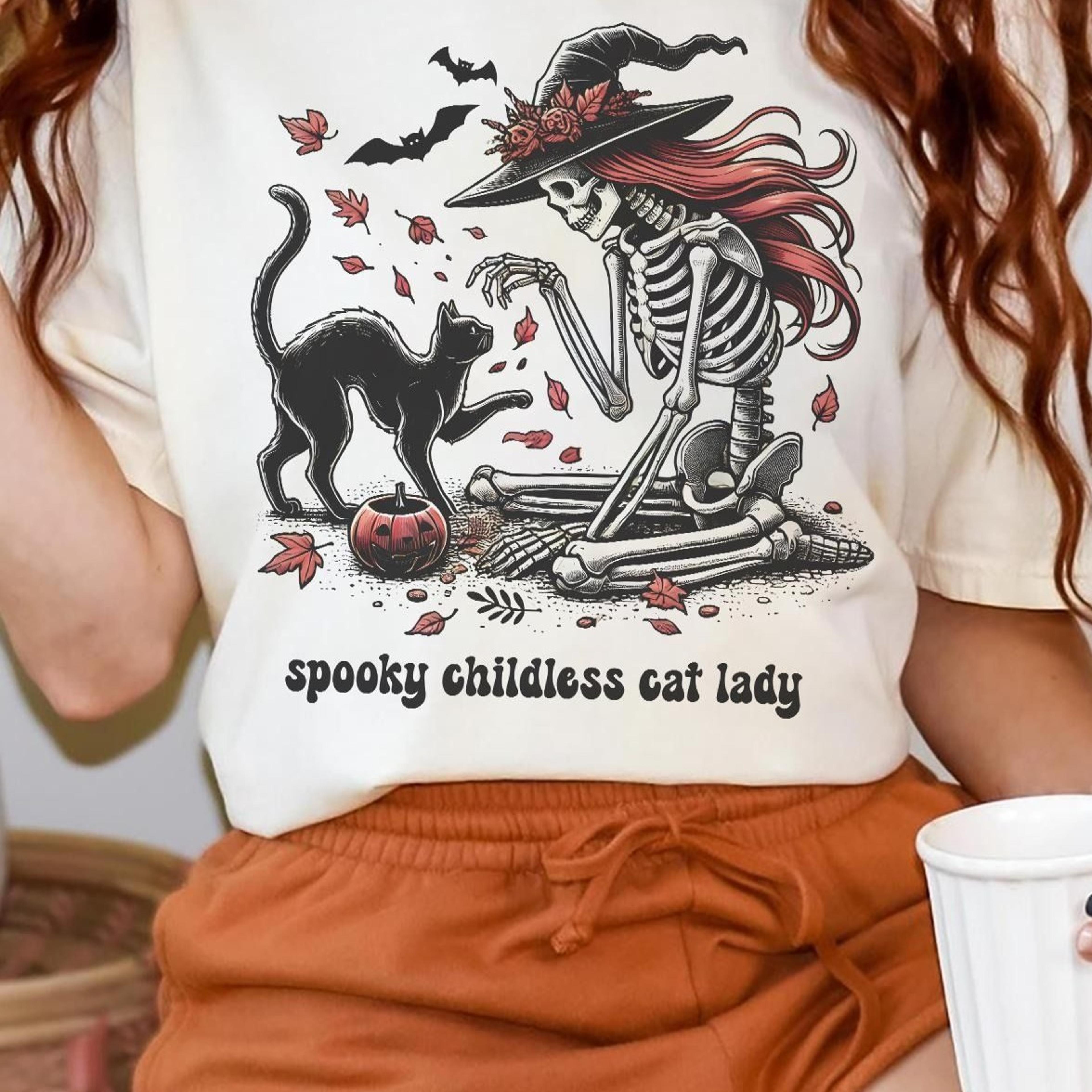 spooky childless cat lady shirt kamala harris shirt halloween black cat shirt spooky cat shirt democrat shirt feminist s