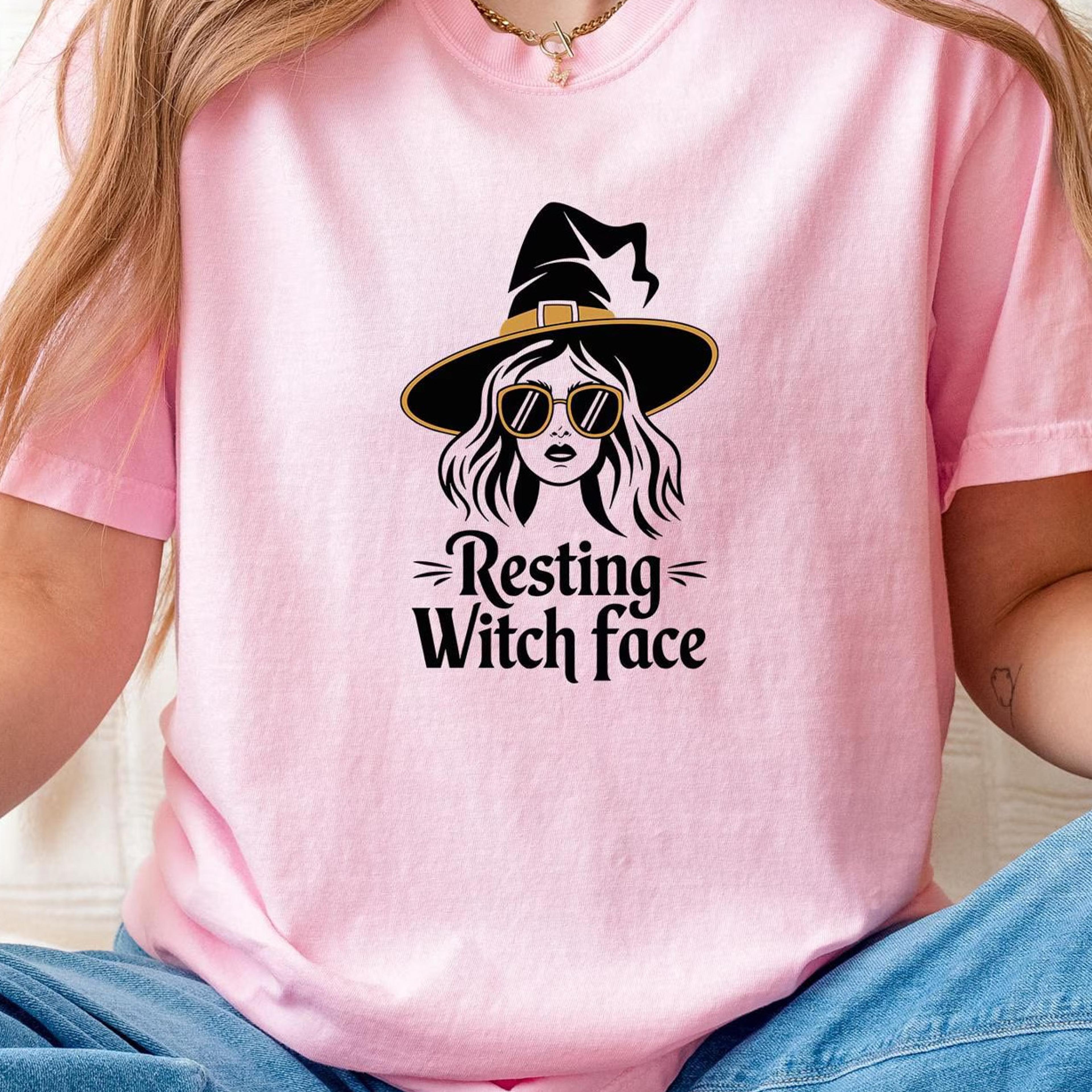 resting witch face shirt, gothic witchy tee, halloween season gift