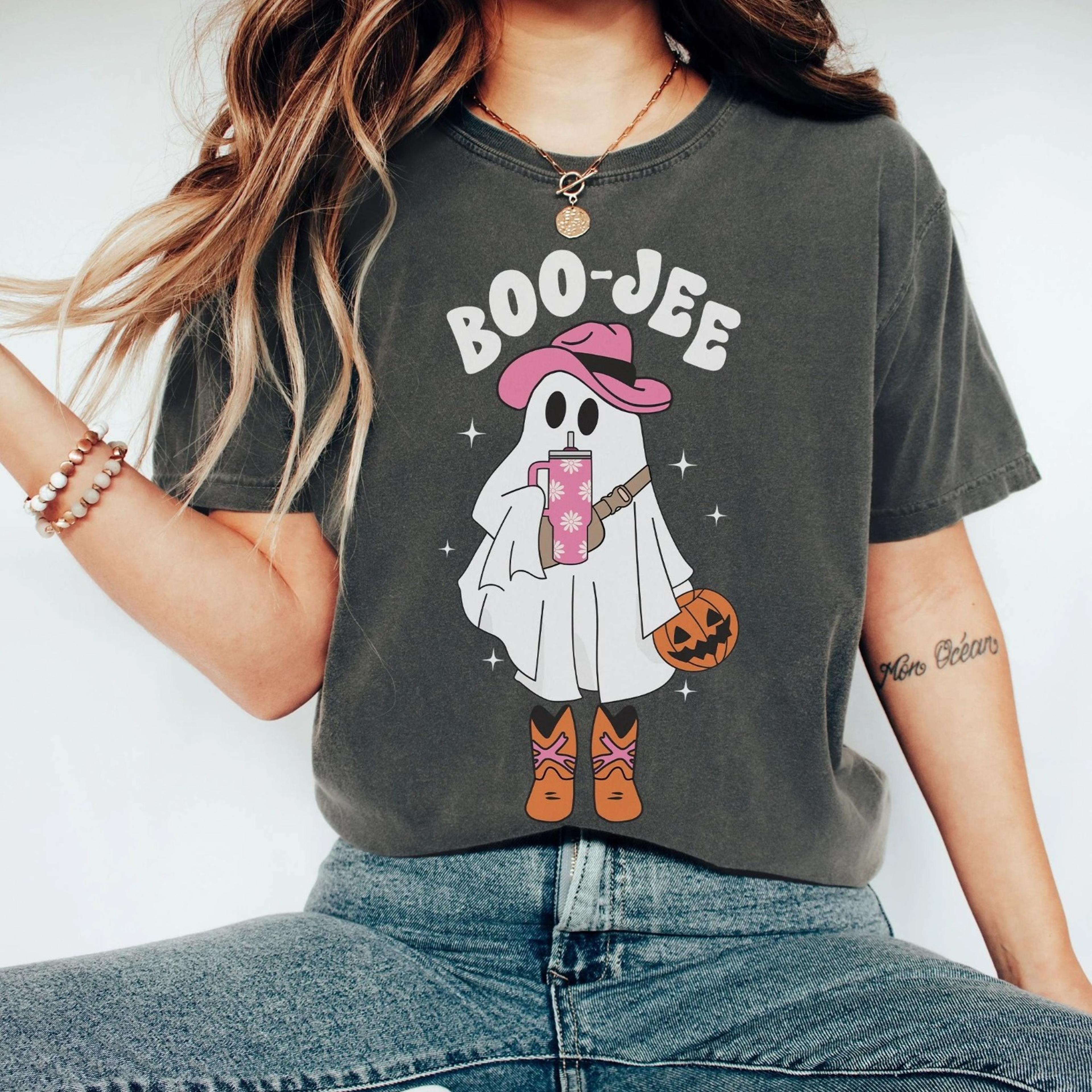 boo jee shirt retro western halloween shirt western graphic tee cowgirl shirt midwest shirt spooky babe shirt plus size