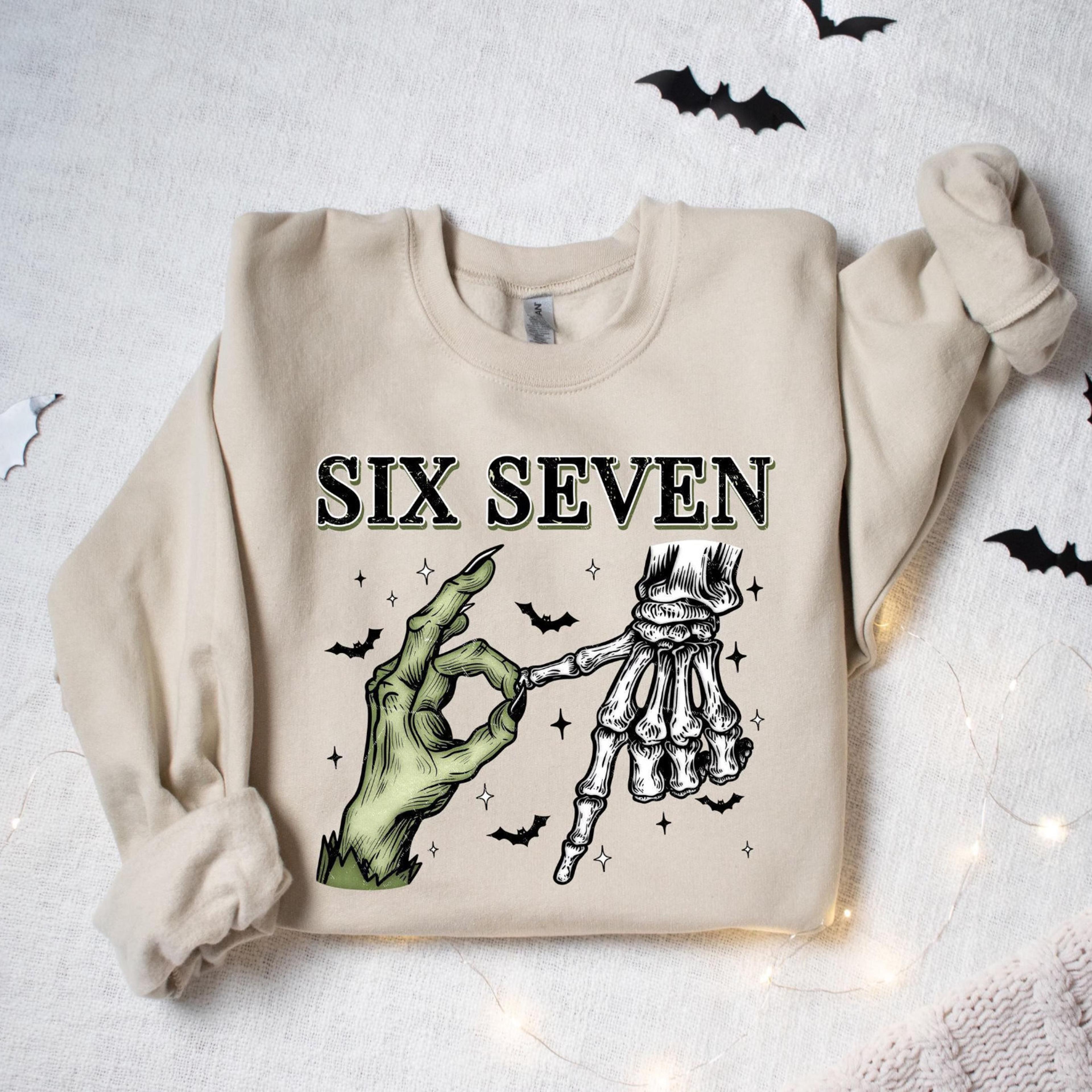 six seven shirt 6 7 halloween funny number meme spooky sweatshirt