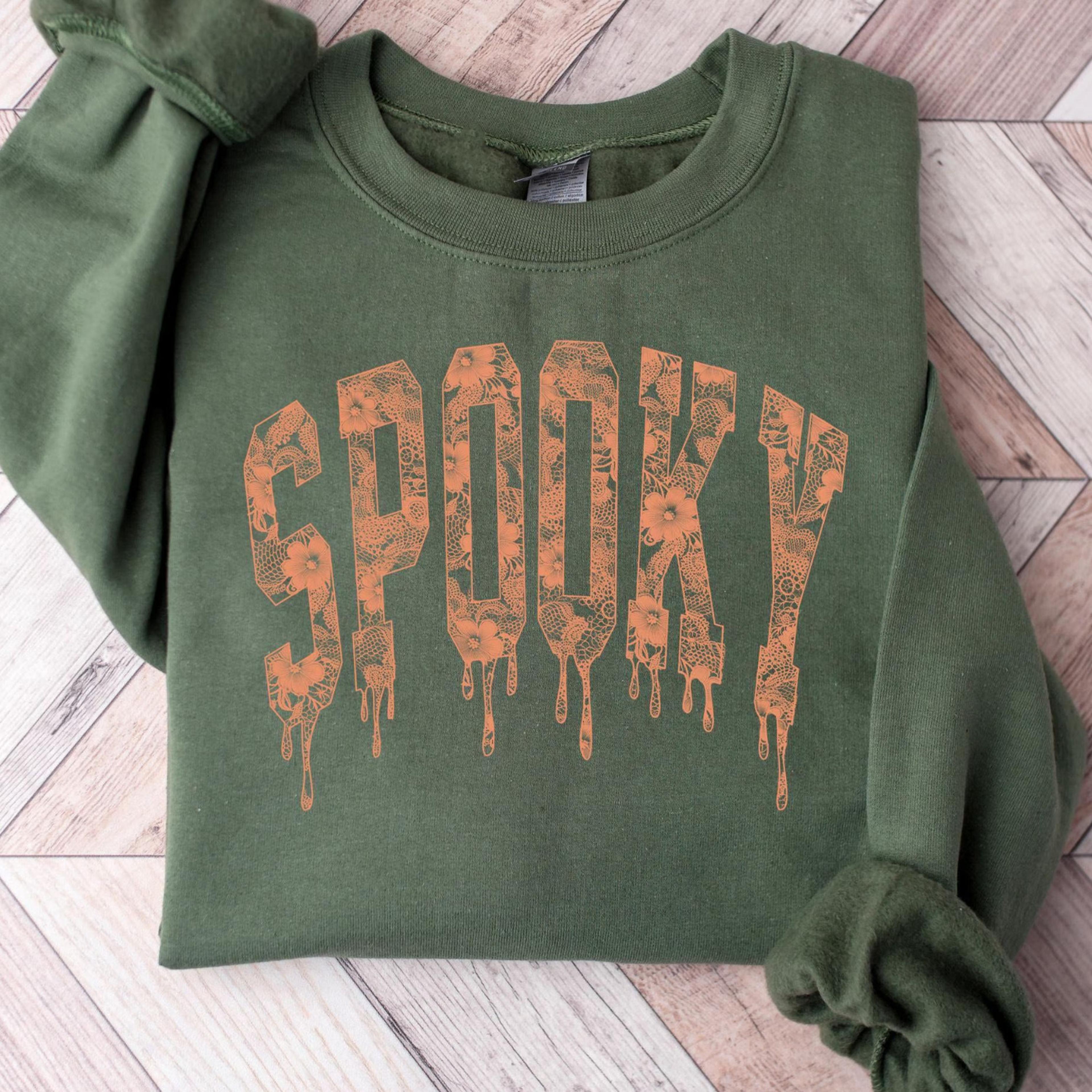 spooky shirt funny spooky season dripping gothic halloween graphic tee