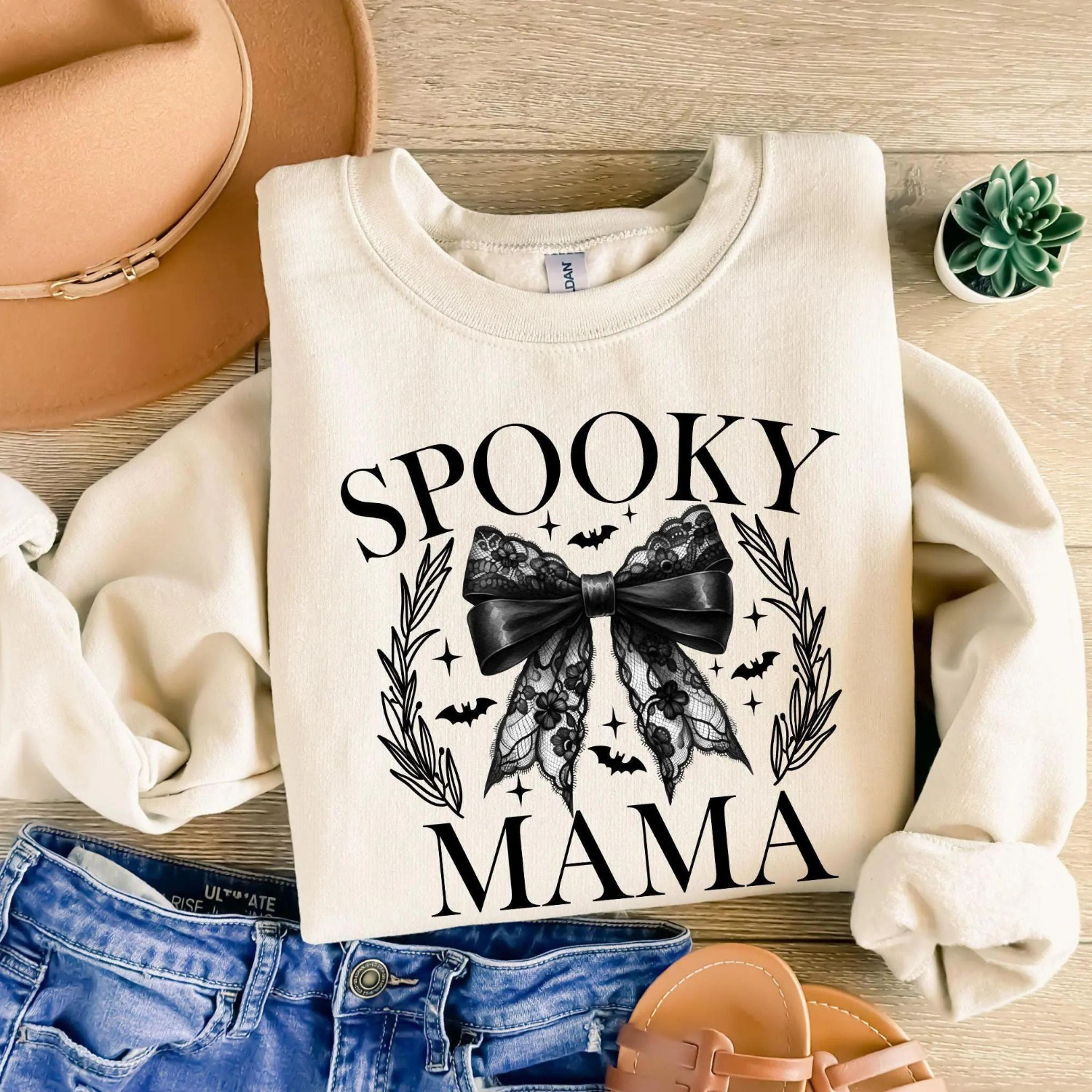 spooky mama shirt retro halloween mom graphic tee spooky season