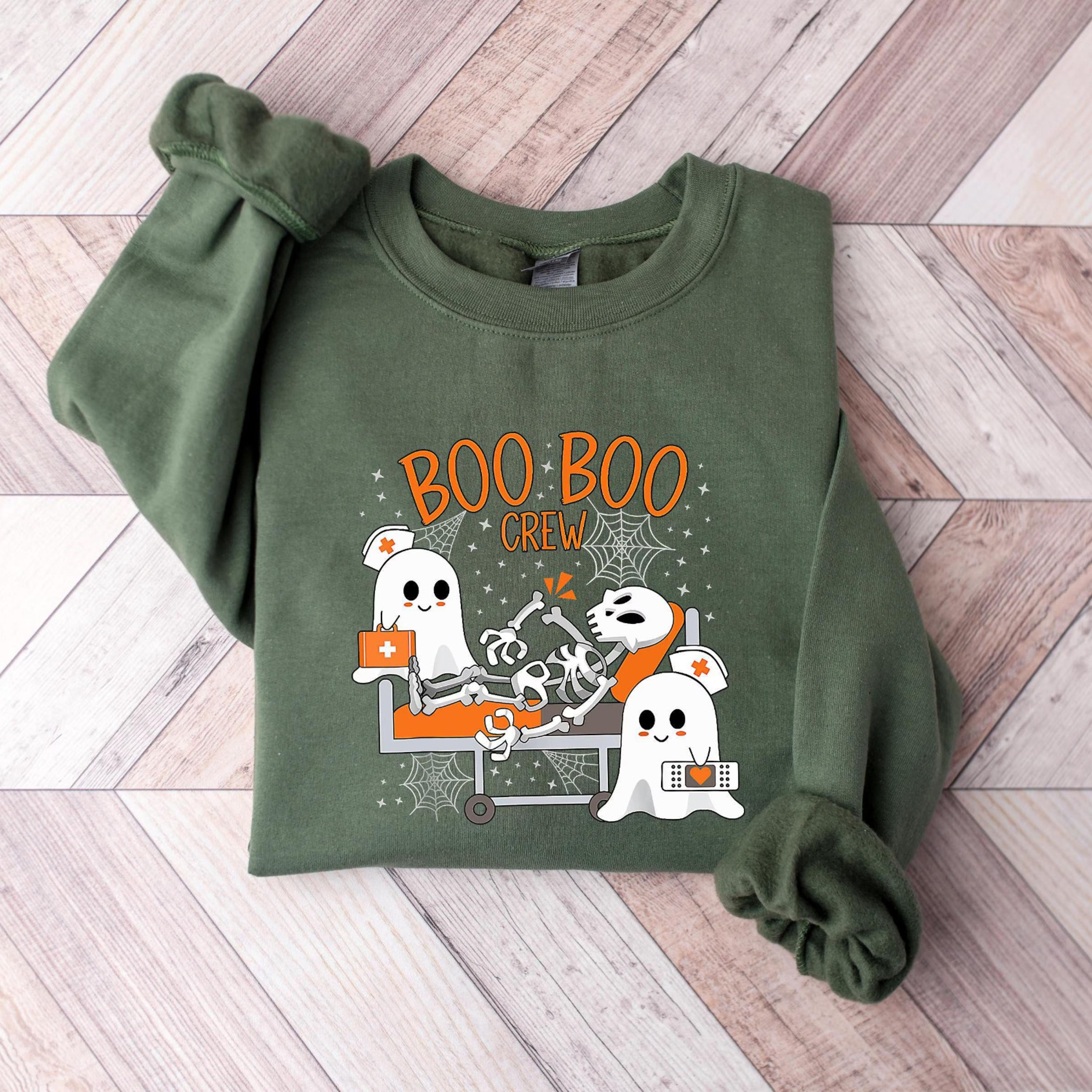 halloween nurse shirt, boo boo crew shirt, halloween nursing shirt, funny halloween t-shirt, cute nurse sweater, ghost