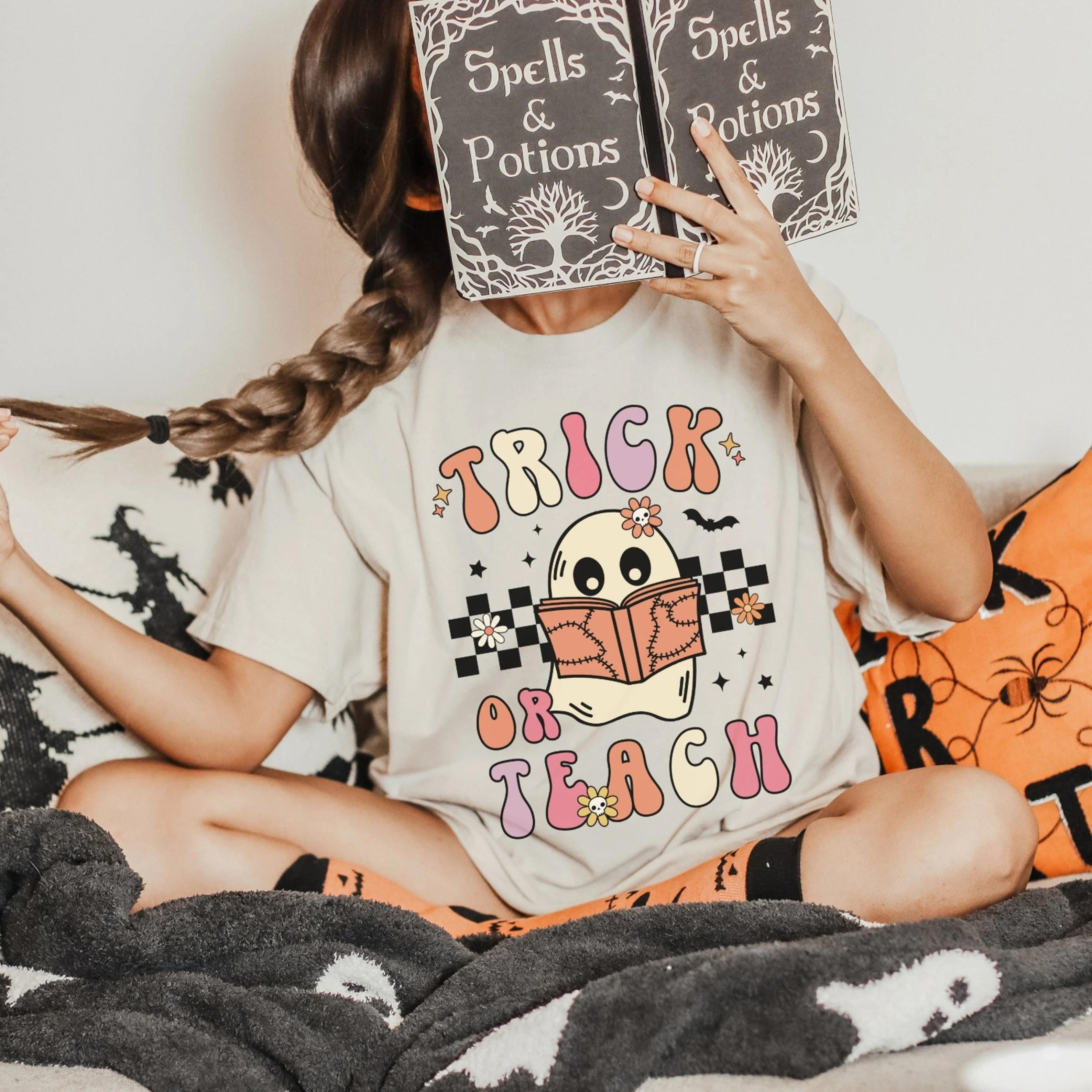 trick or teach shirt retro halloween teacher shirts spooky teacher shirt retro teacher shirt teacher boo crew kindergart