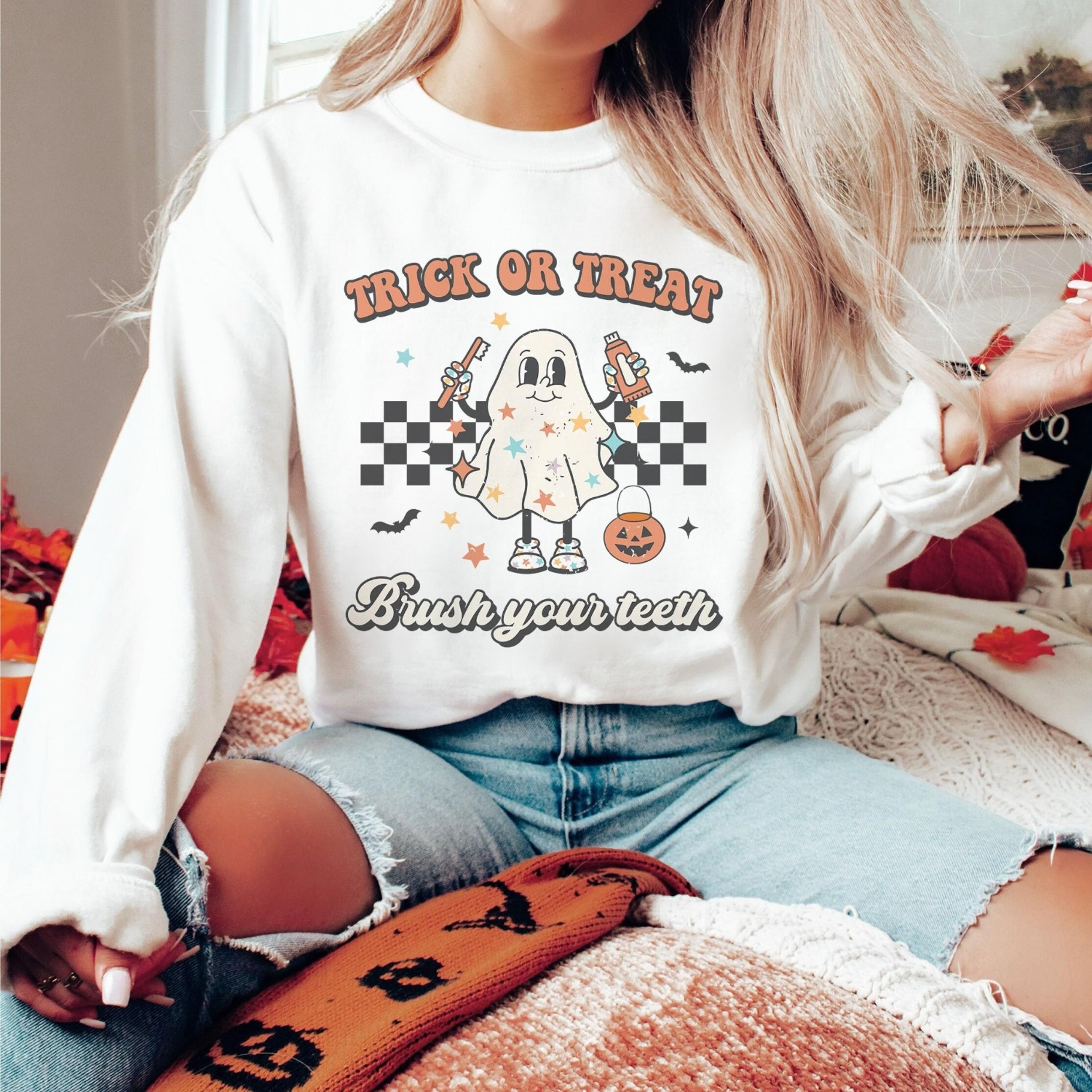 halloween dental sweatshirt retro halloween crewneck pediatric dentist gift dental assistant t shirt dental hygiene shir