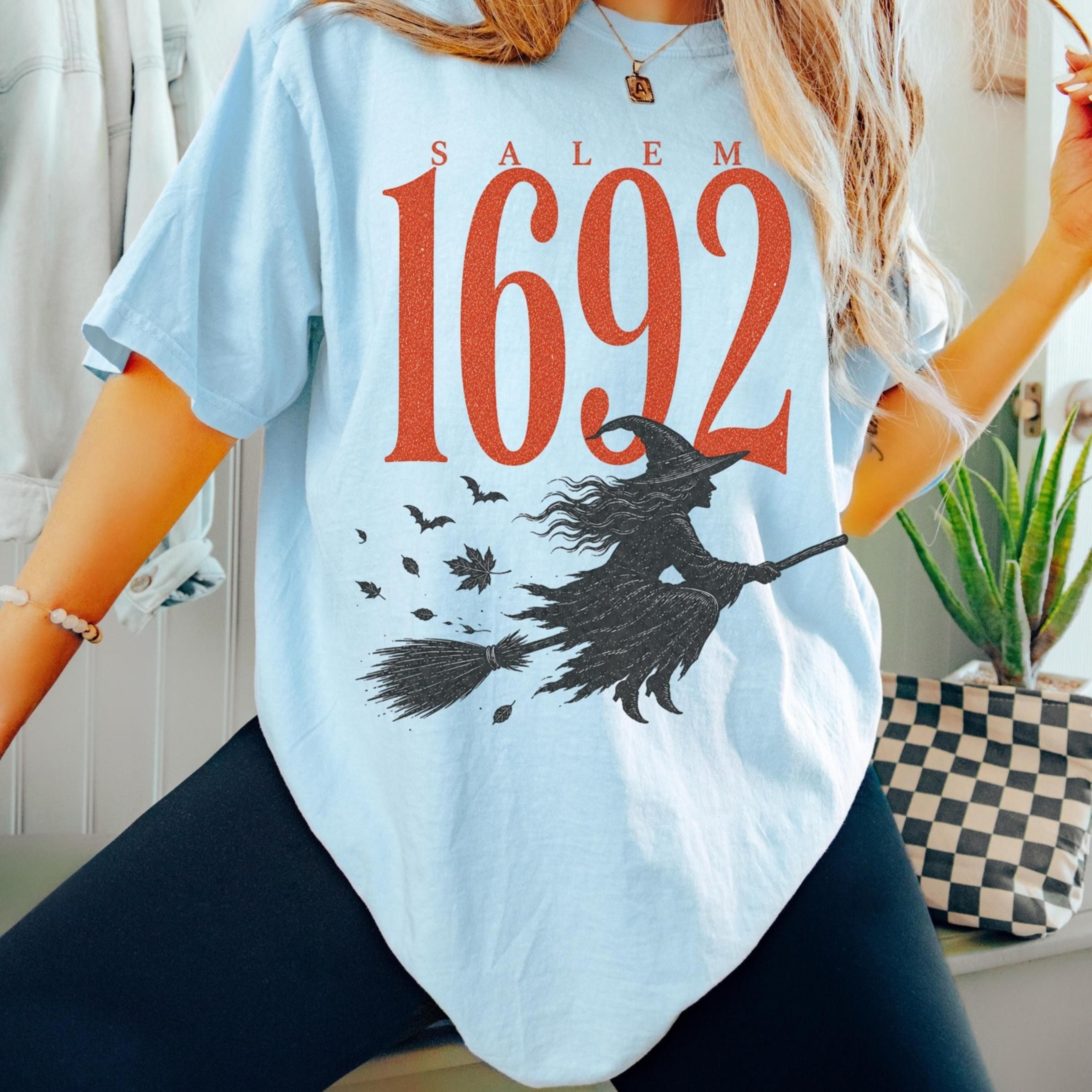 salem 1692 witch shirt, vintage halloween graphic tee, witchy retro t-shirt, spooky season