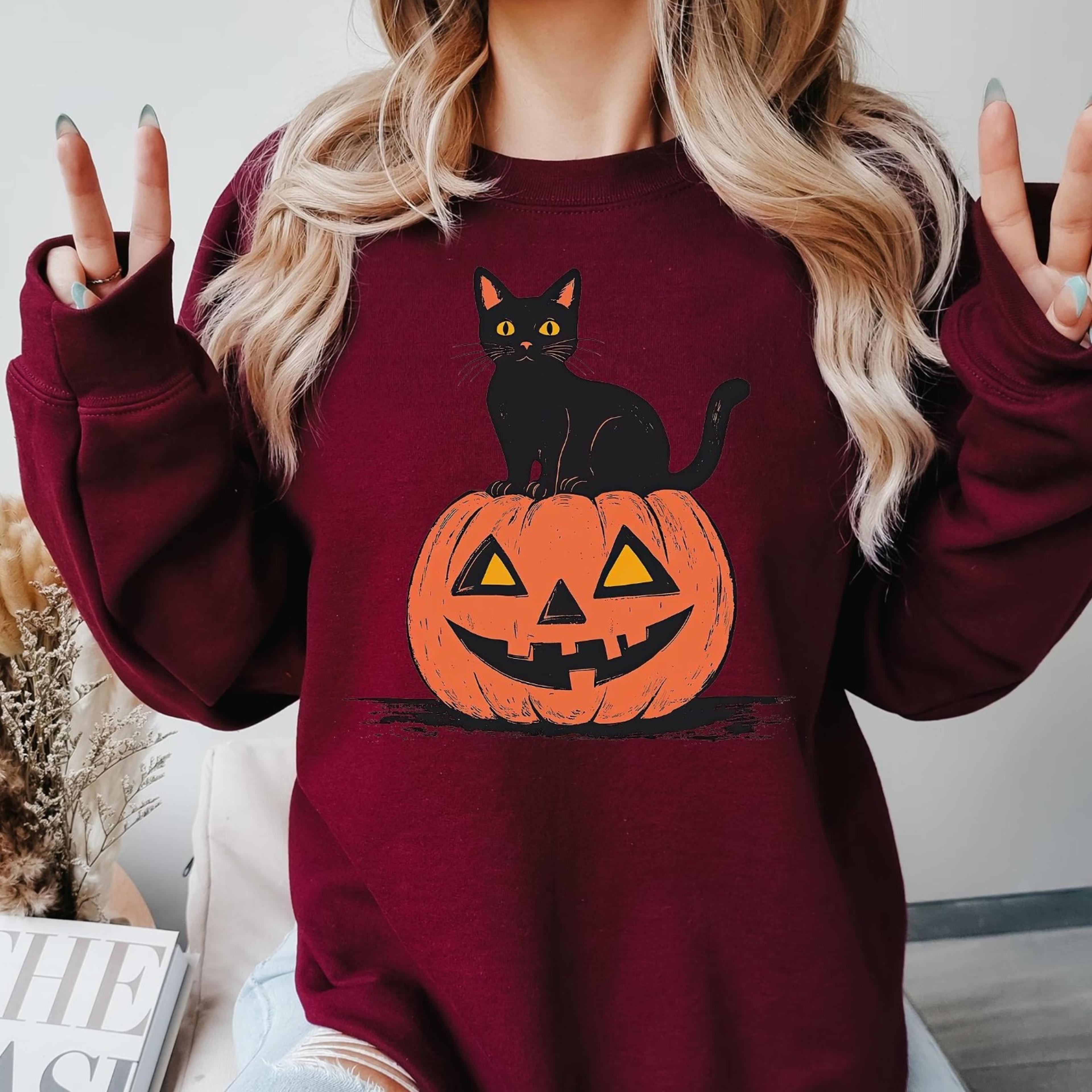 90s halloween cat retro shirt, spooky cat halloween shirt, halloween shirt, black cat halloween tee, spooky season shirt