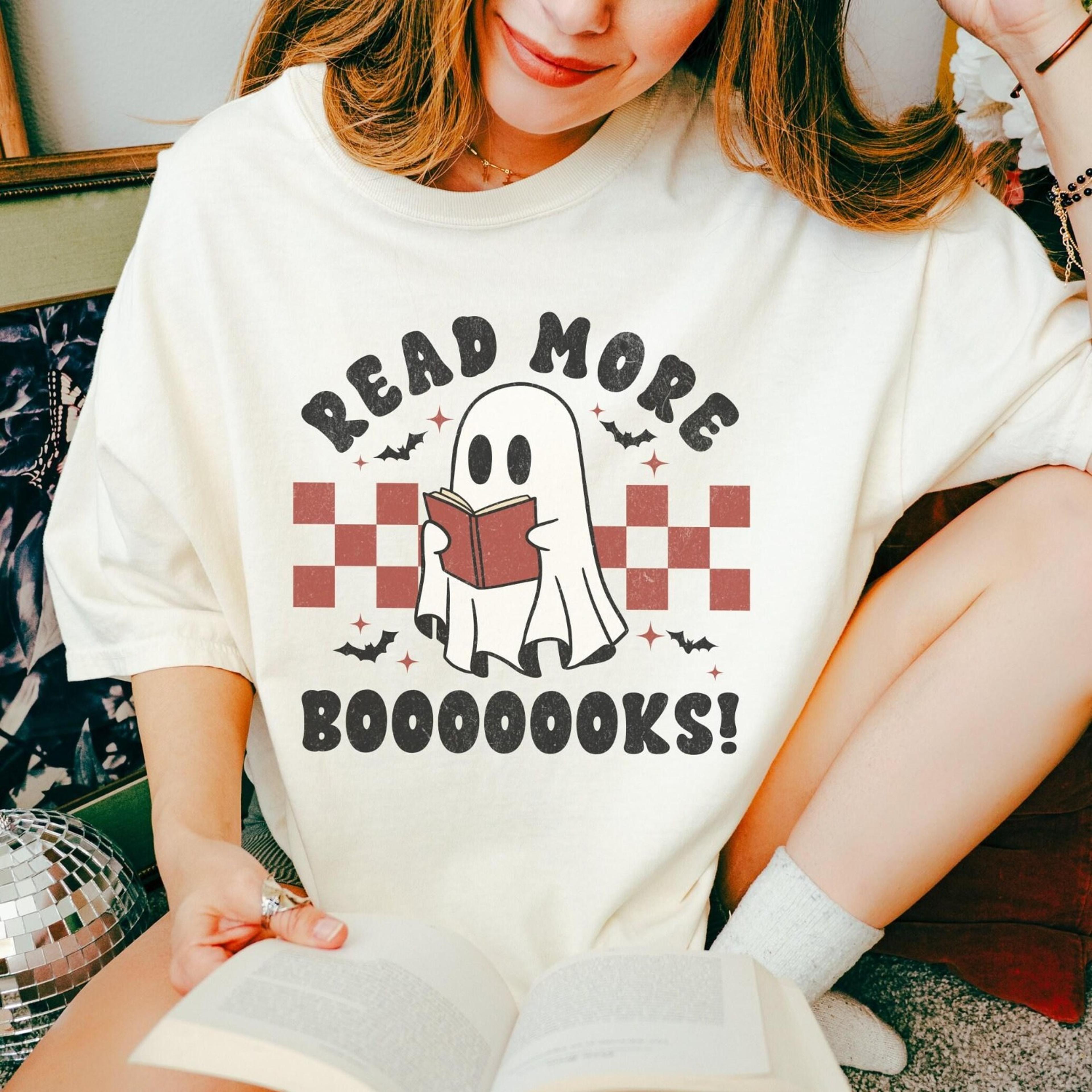 teacher halloween shirt retro, read more books, halloween teacher shirt, cute spooky teacher shirt, ghost pumpkin shirt
